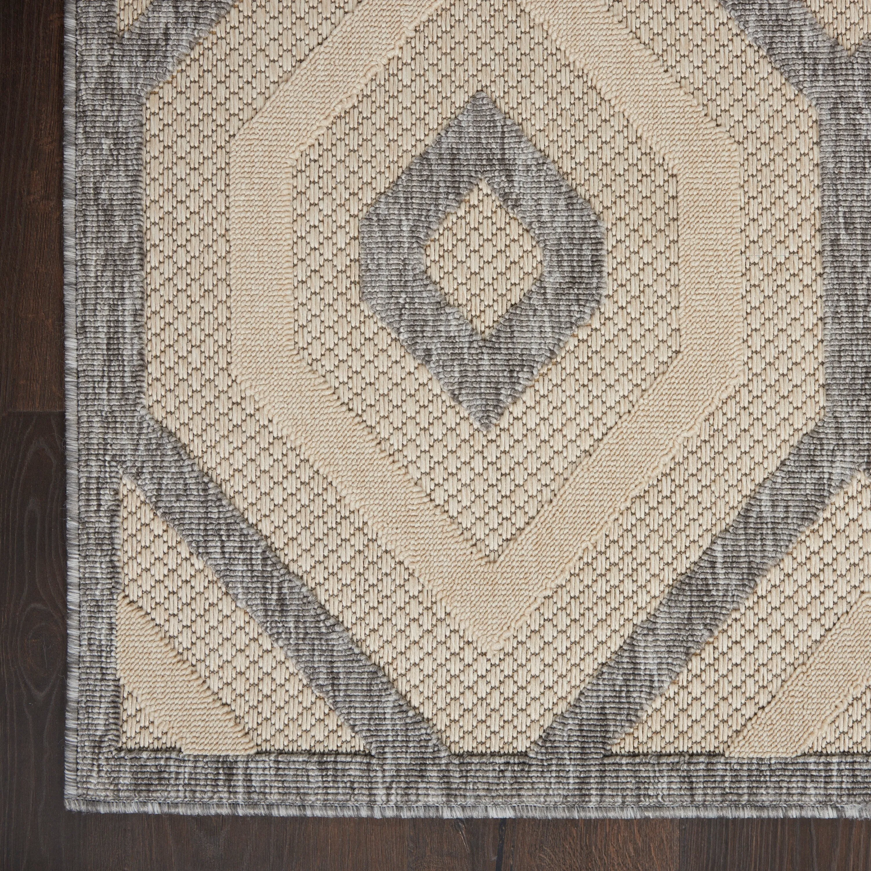 Nourison Palamos Modern Textured Geometric Indoor Outdoor Area Rug