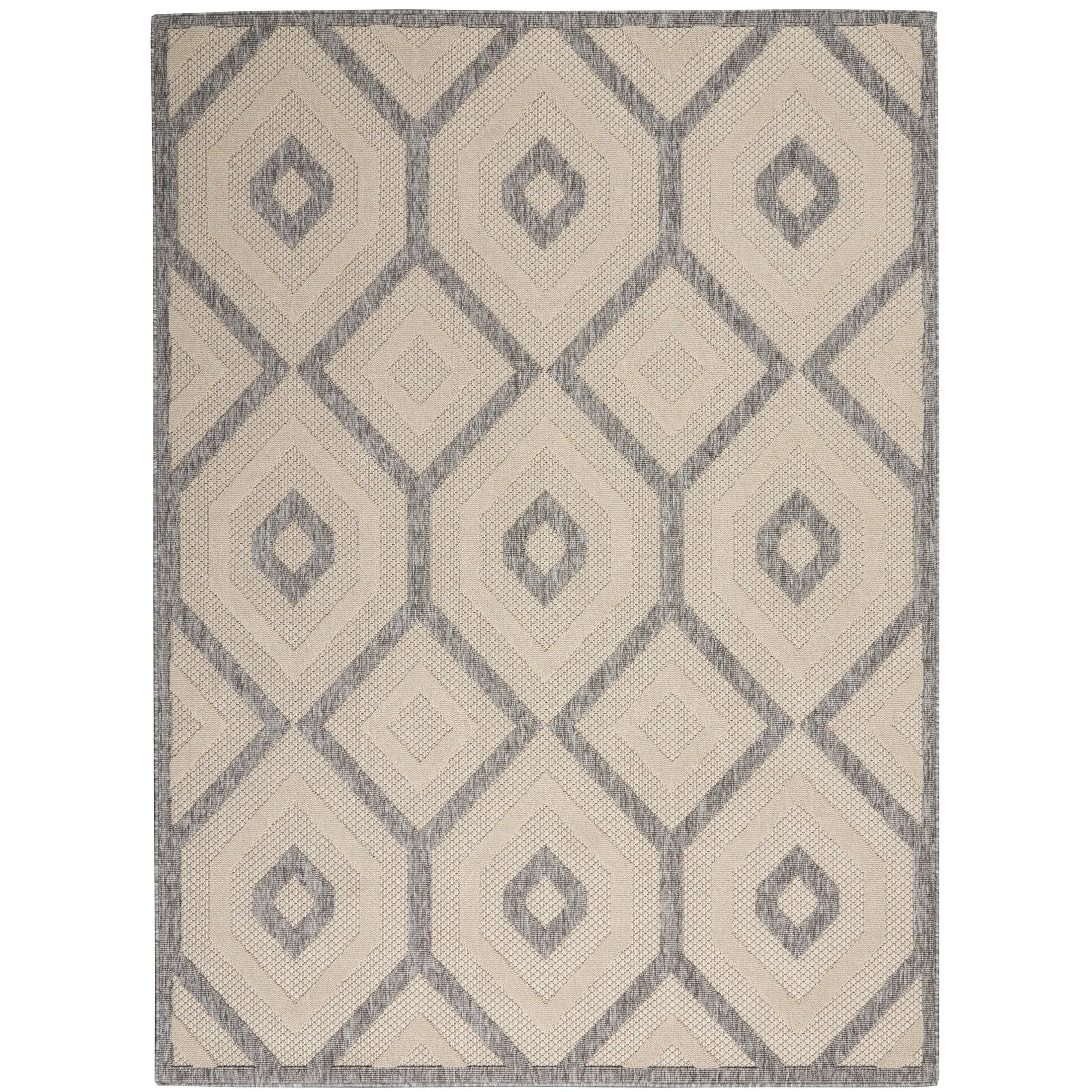 Nourison Palamos Modern Textured Geometric Indoor Outdoor Area Rug