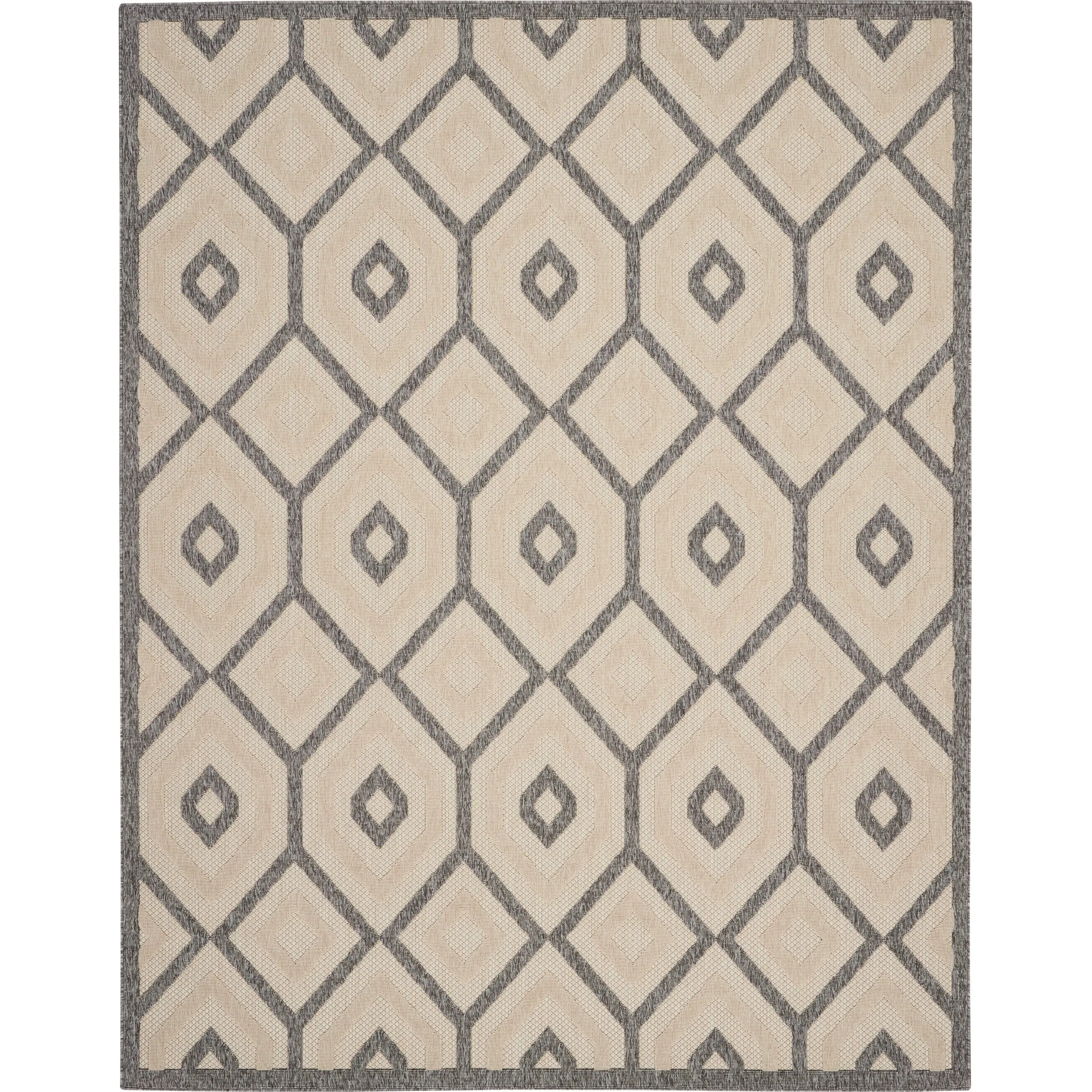 Nourison Palamos Modern Textured Geometric Indoor Outdoor Area Rug