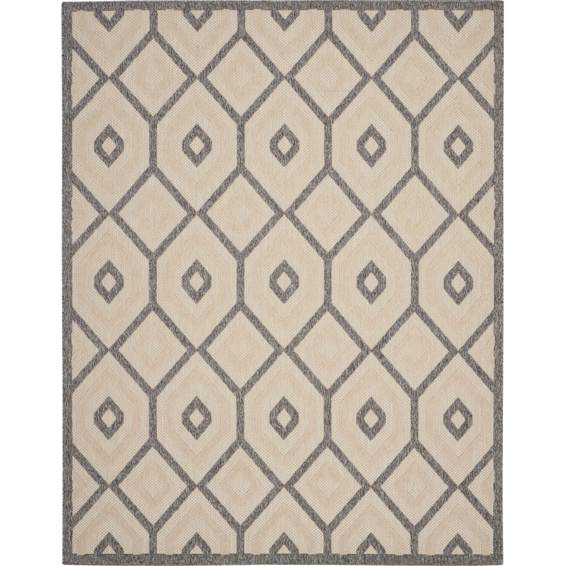 Nourison Palamos Modern Textured Geometric Indoor Outdoor Area Rug