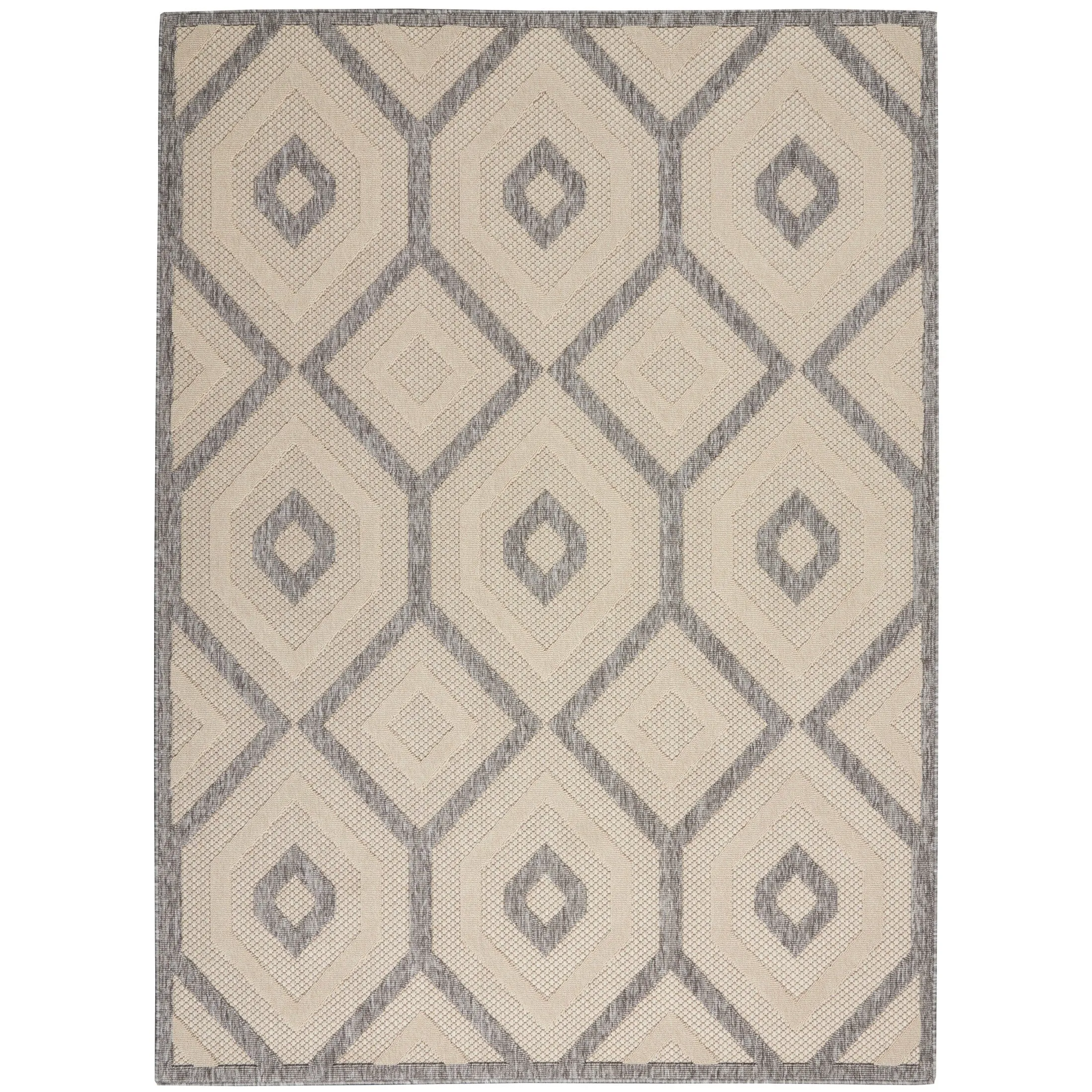 Nourison Palamos Modern Textured Geometric Indoor Outdoor Area Rug