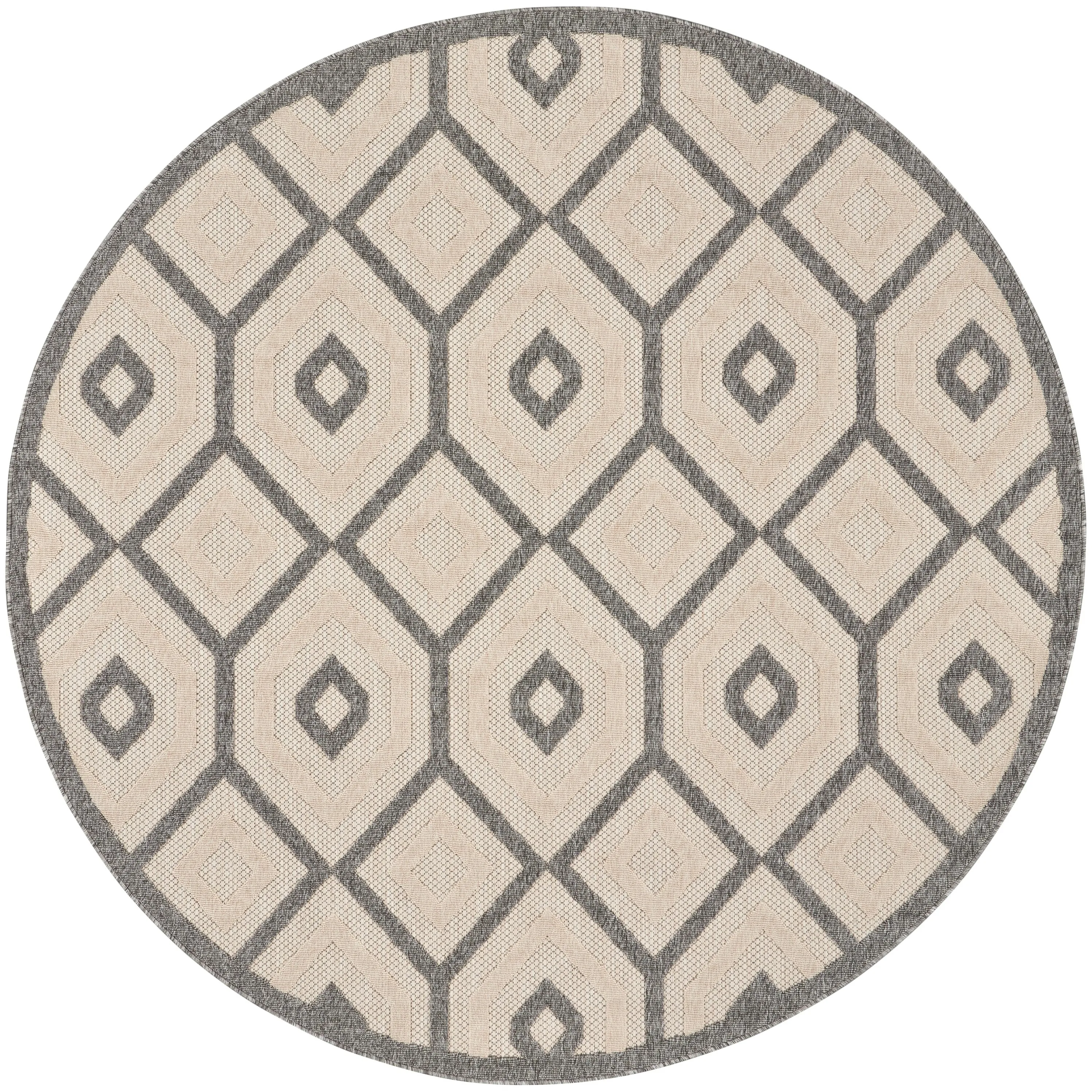 Nourison Palamos Modern Textured Geometric Indoor Outdoor Area Rug