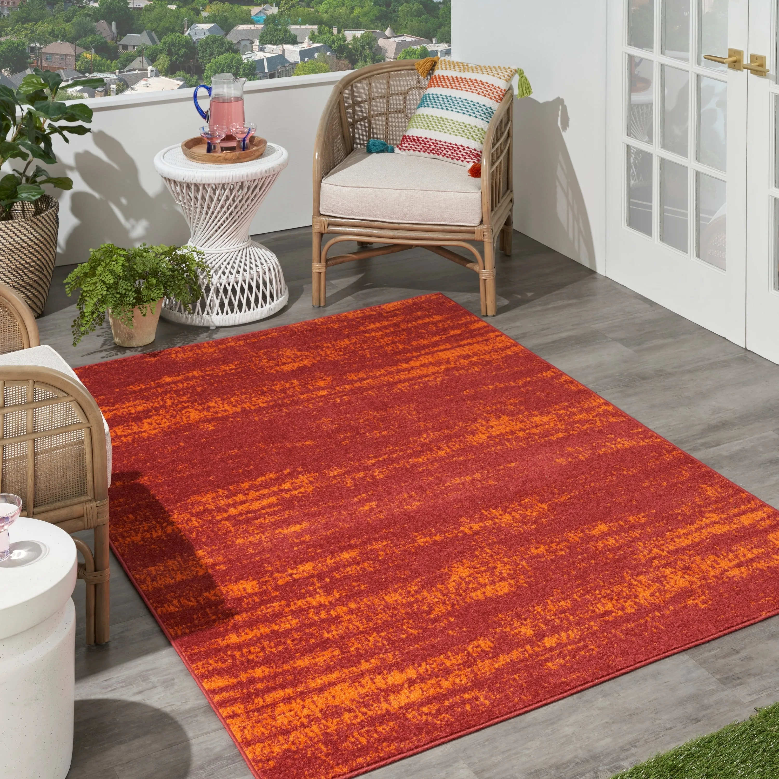 Nourison Sandy Indoor/Outdoor Abstract Area Rug