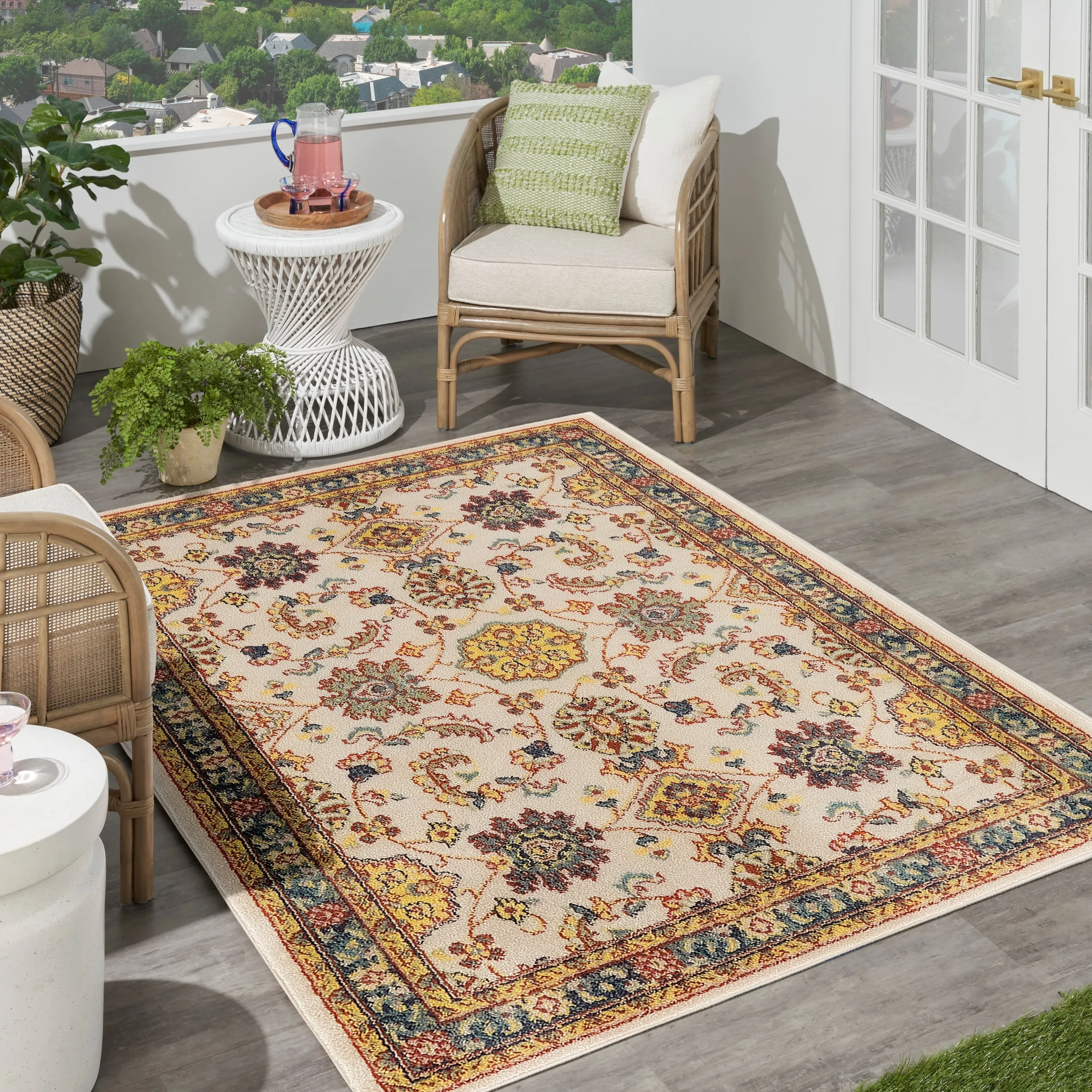 Nourison Sandy Indoor/Outdoor Persian Area Rug