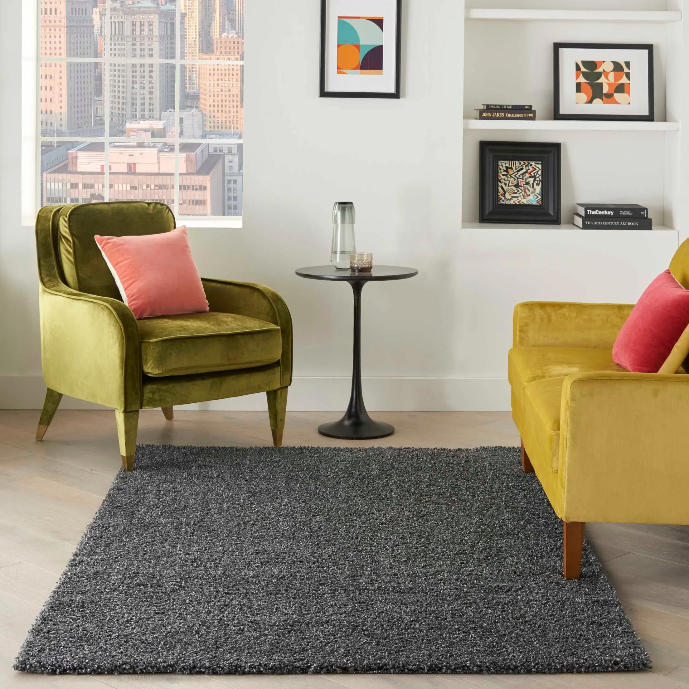 Nourison Shangri-La Solid Modern Plush Shag Area Rug
