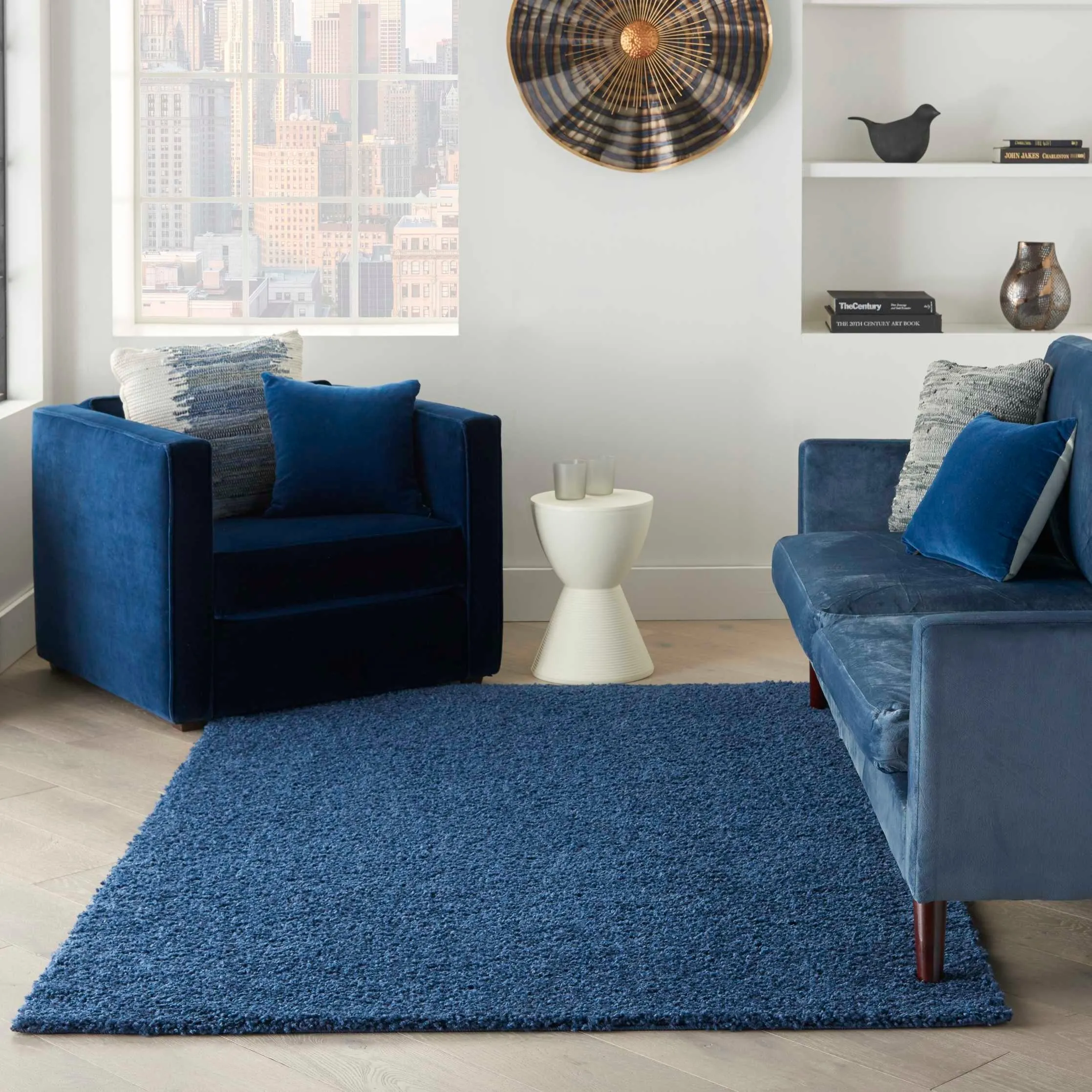 Nourison Shangri-La Solid Modern Plush Shag Area Rug