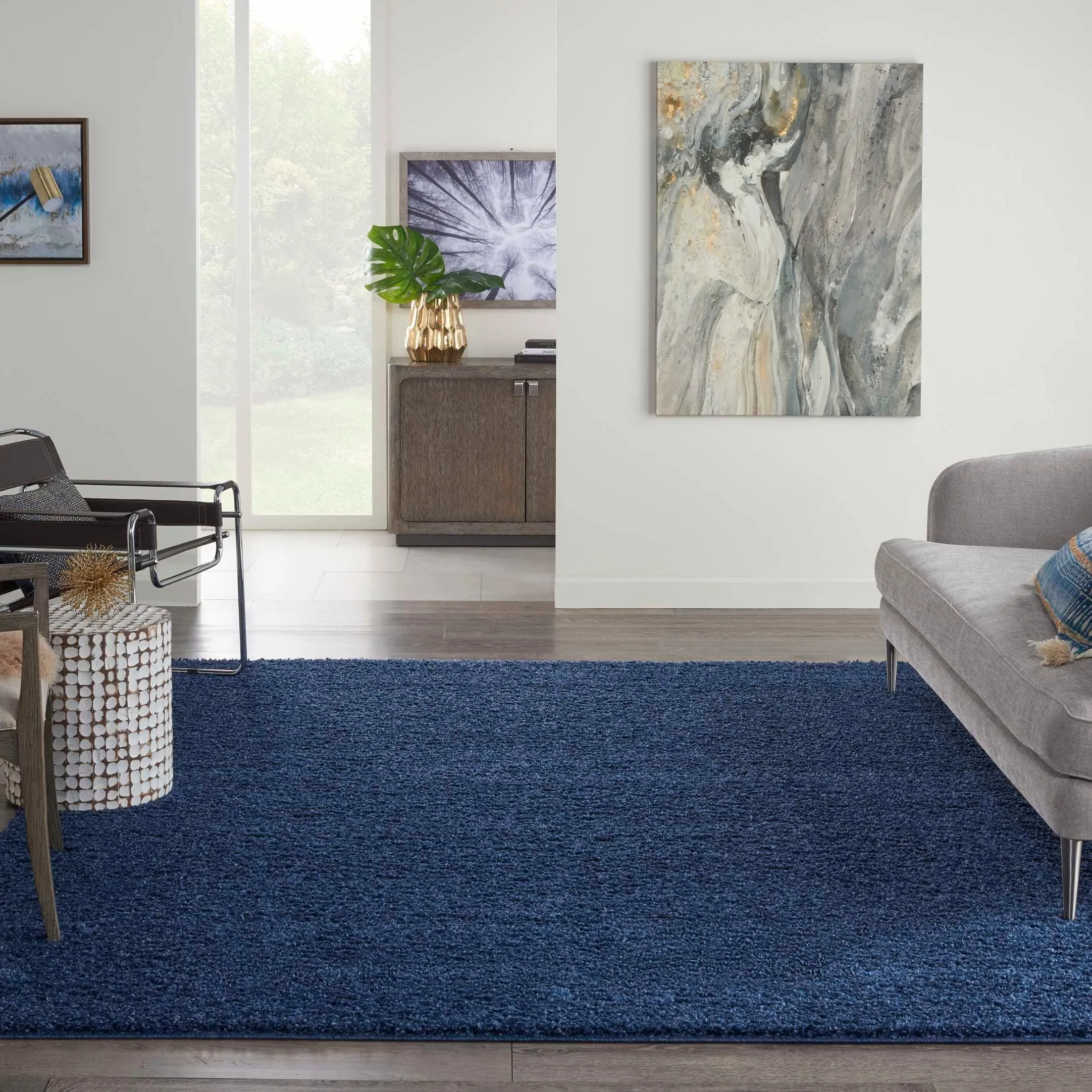 Nourison Shangri-La Solid Modern Plush Shag Area Rug