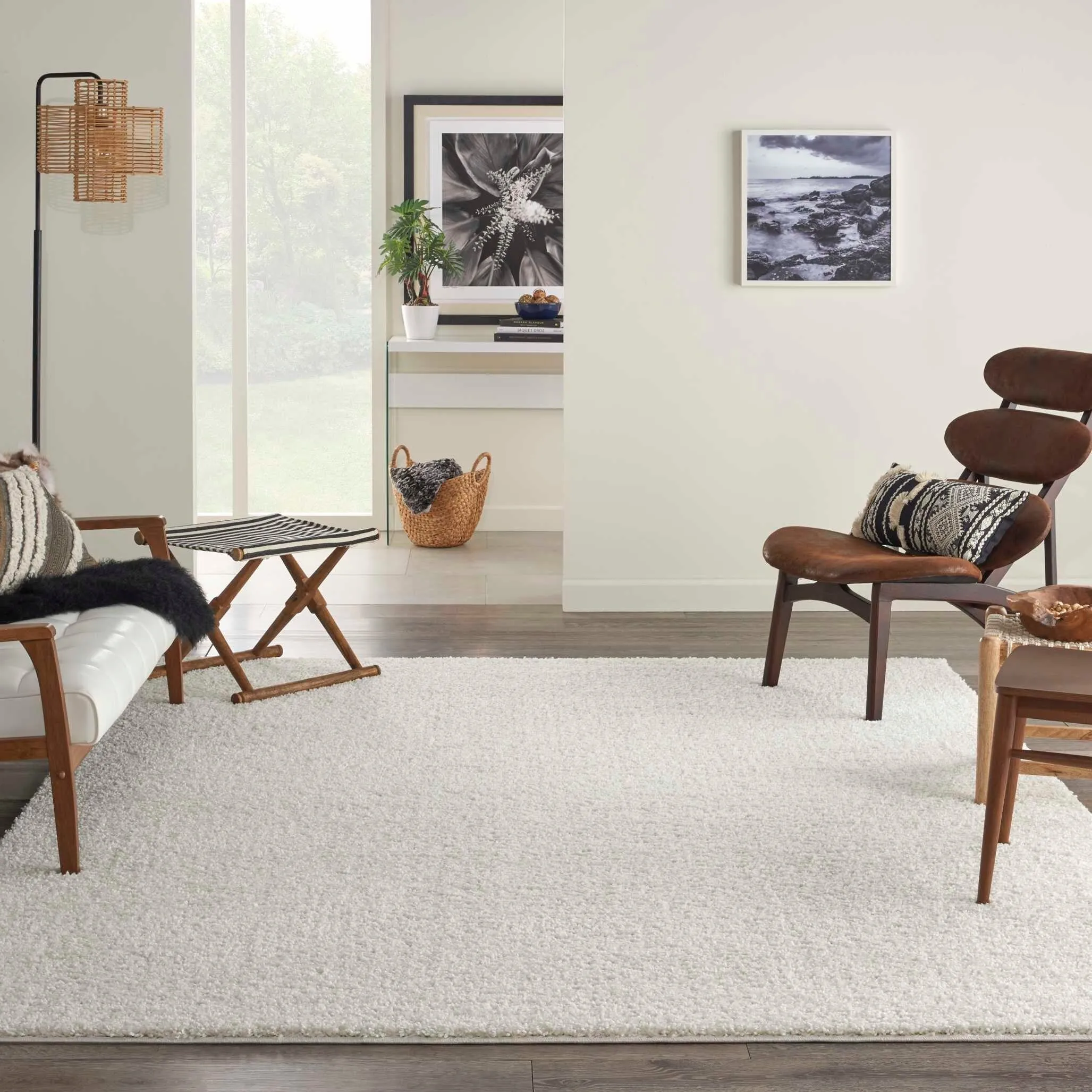 Nourison Shangri-La Solid Modern Plush Shag Area Rug