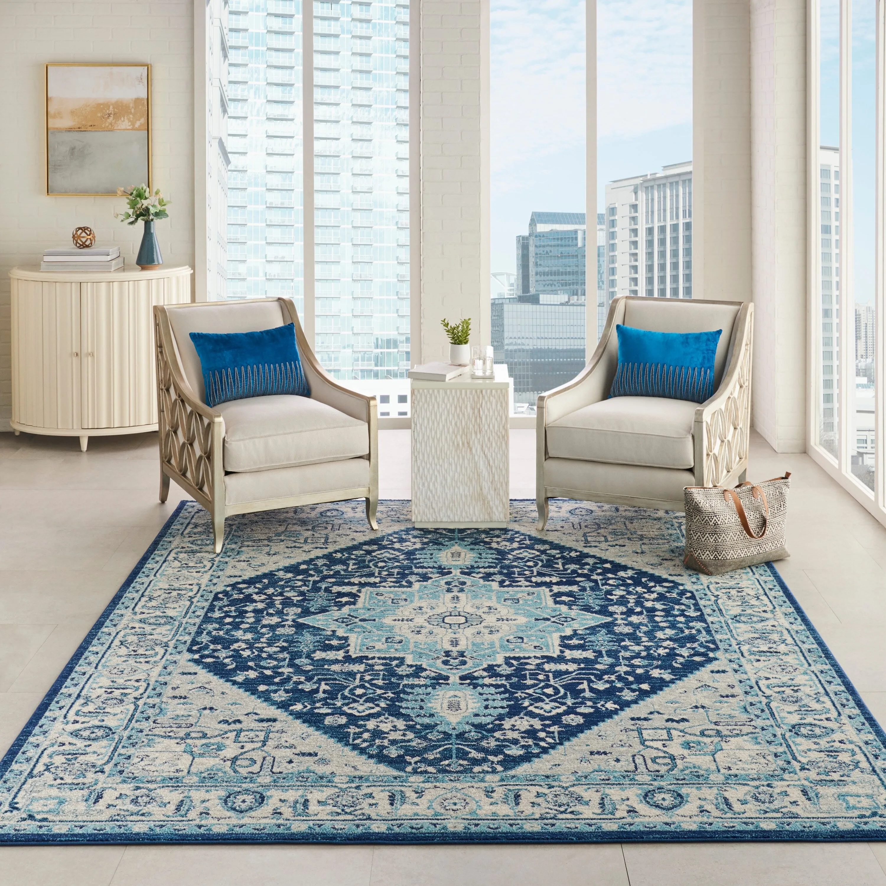 Nourison Tranquil Traditional Persian Medallion Area Rug