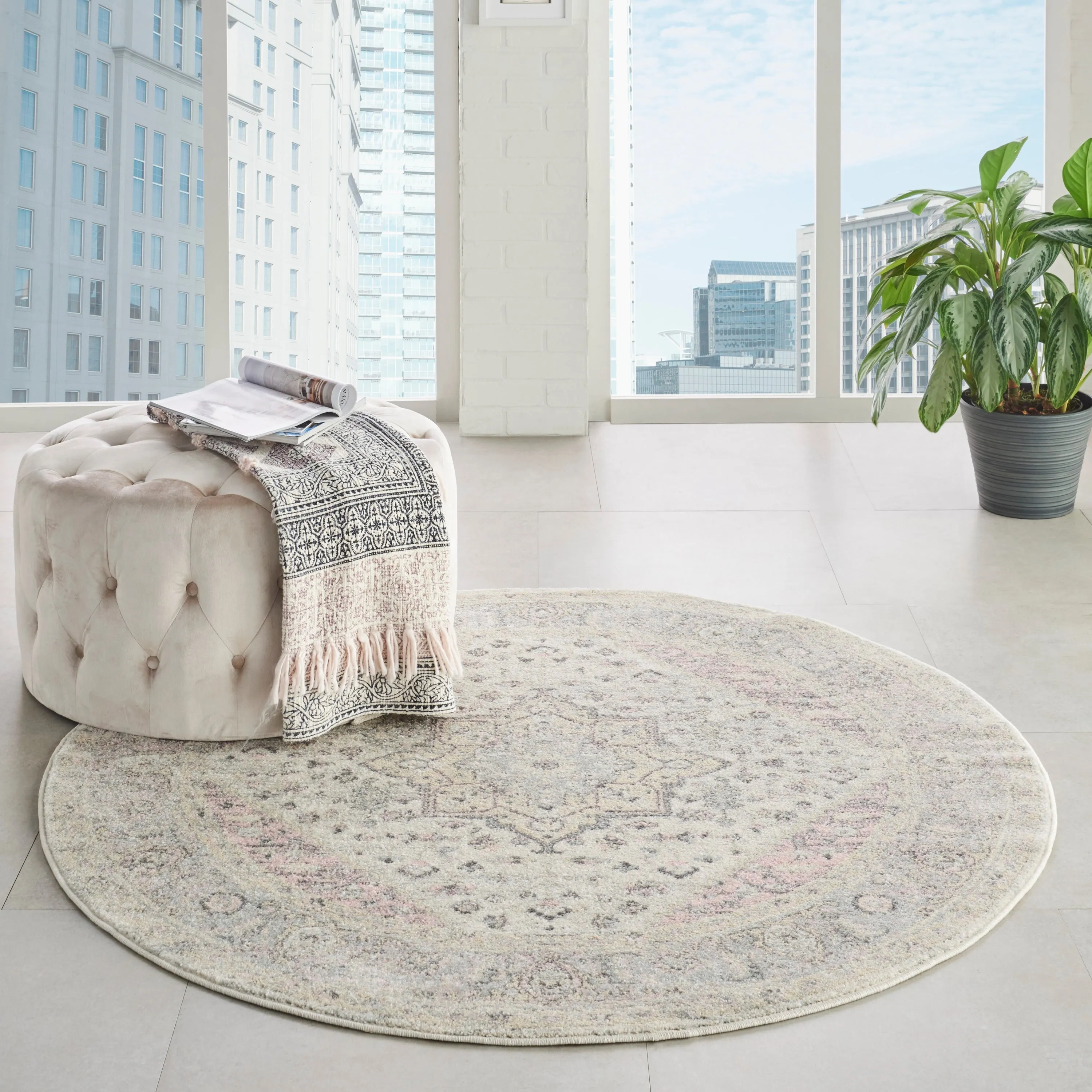 Nourison Tranquil Traditional Persian Medallion Area Rug
