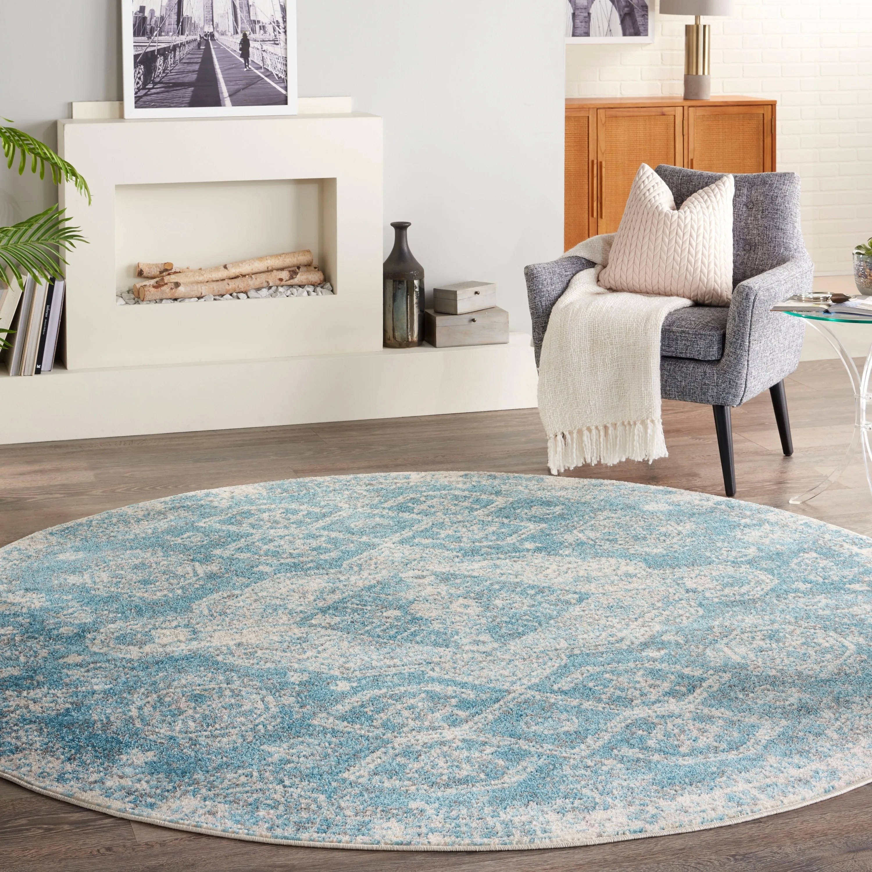 Nourison Tranquil Vintage French Country Contemporary Geometric Area Rug