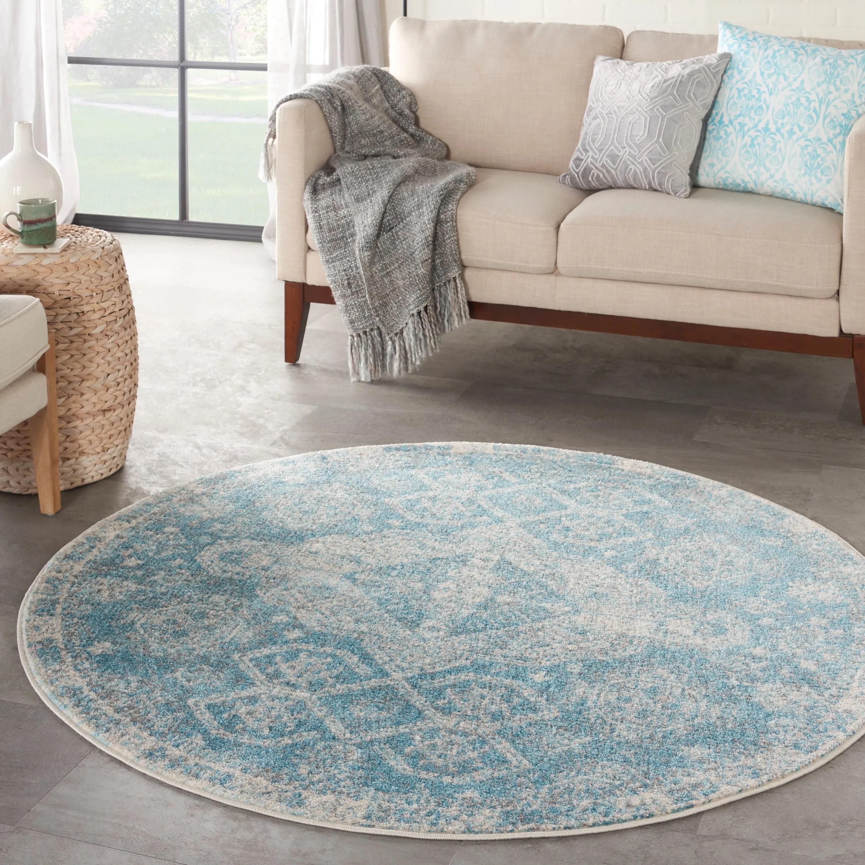 Nourison Tranquil Vintage French Country Contemporary Geometric Area Rug