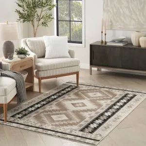 Nourison Washable Beauty Machine Washable Indoor only Beige Geometric Area Rug