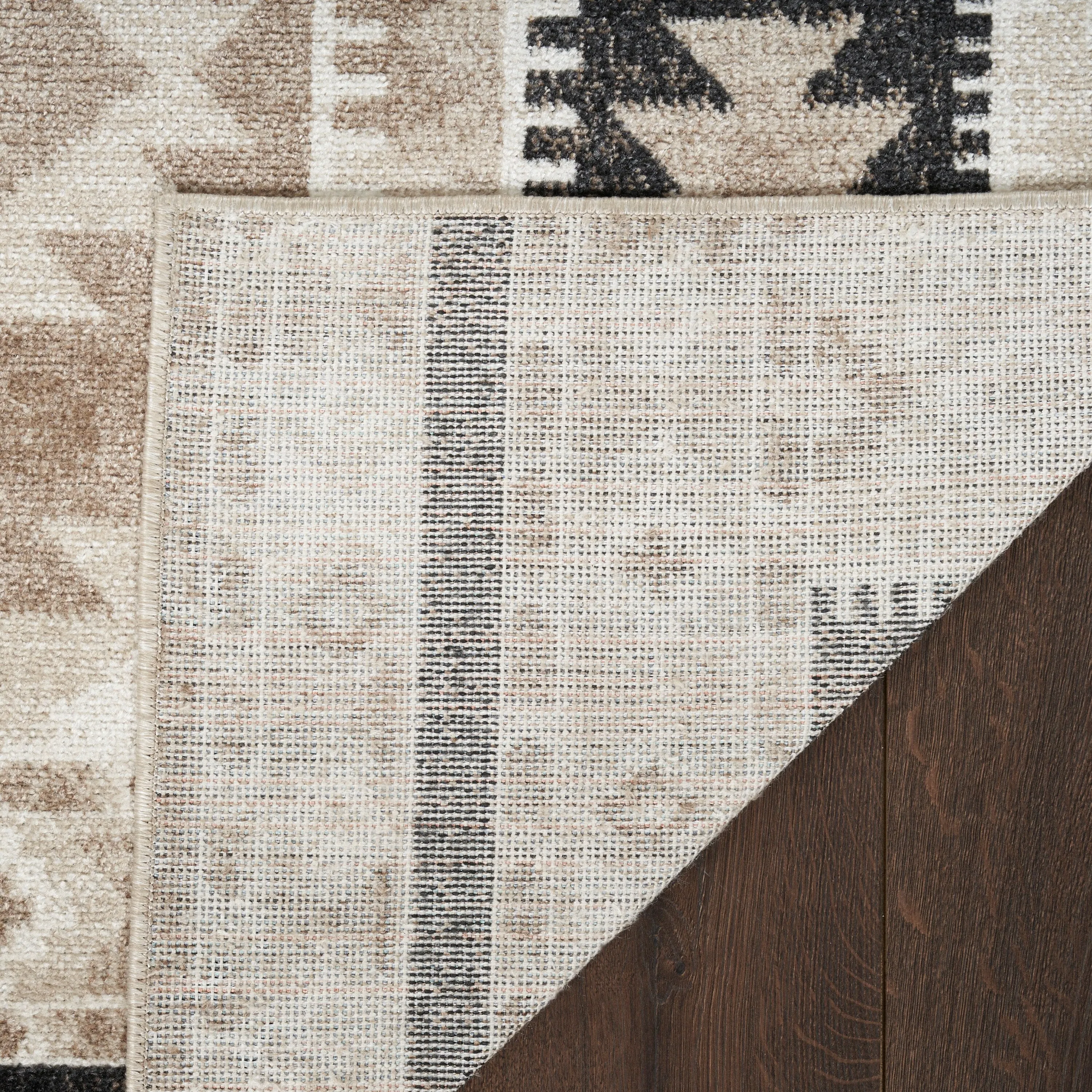 Nourison Washable Beauty Machine Washable Indoor only Beige Geometric Area Rug
