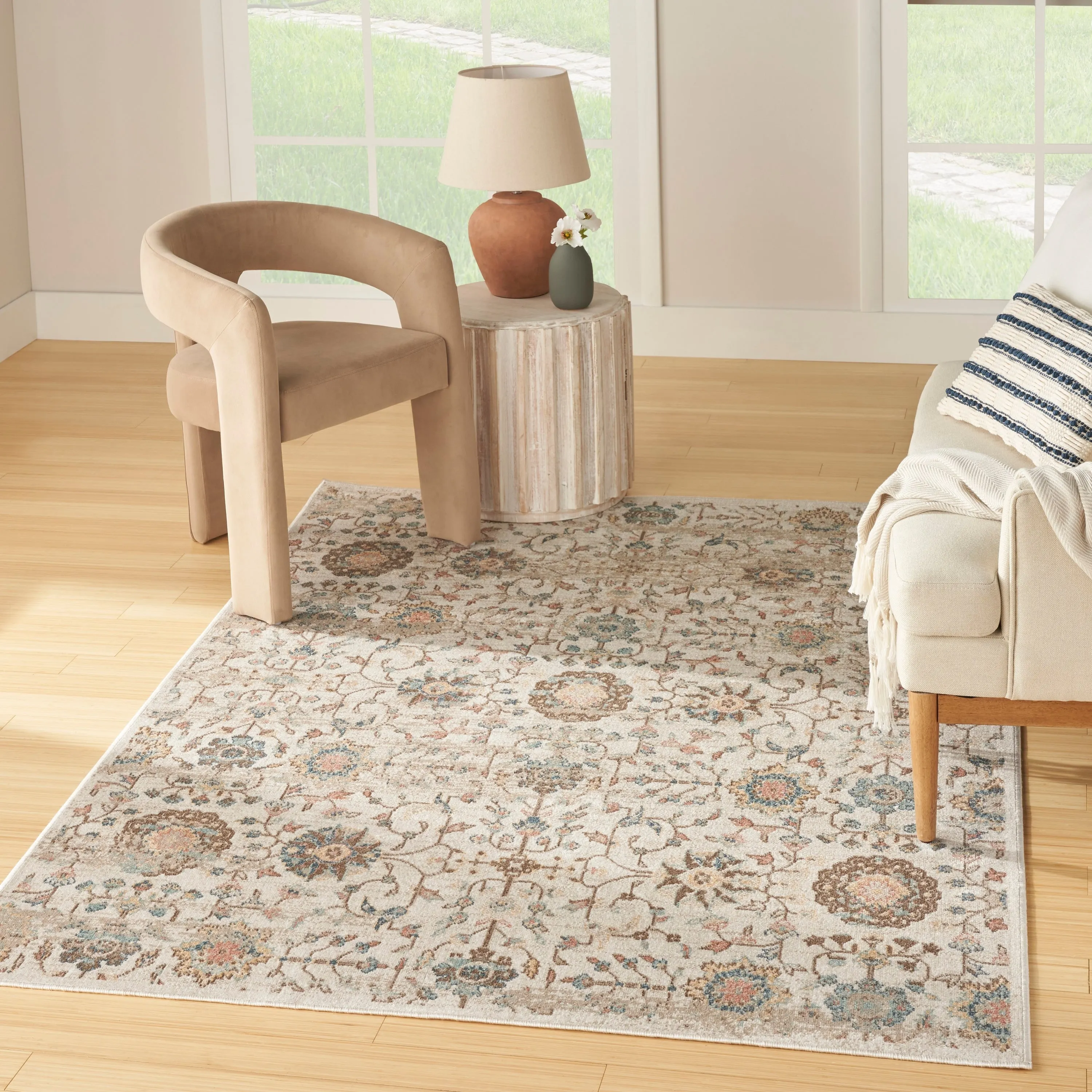 Nourison Washable Decor Indoor only Machine Washable Persian Floral Area Rug