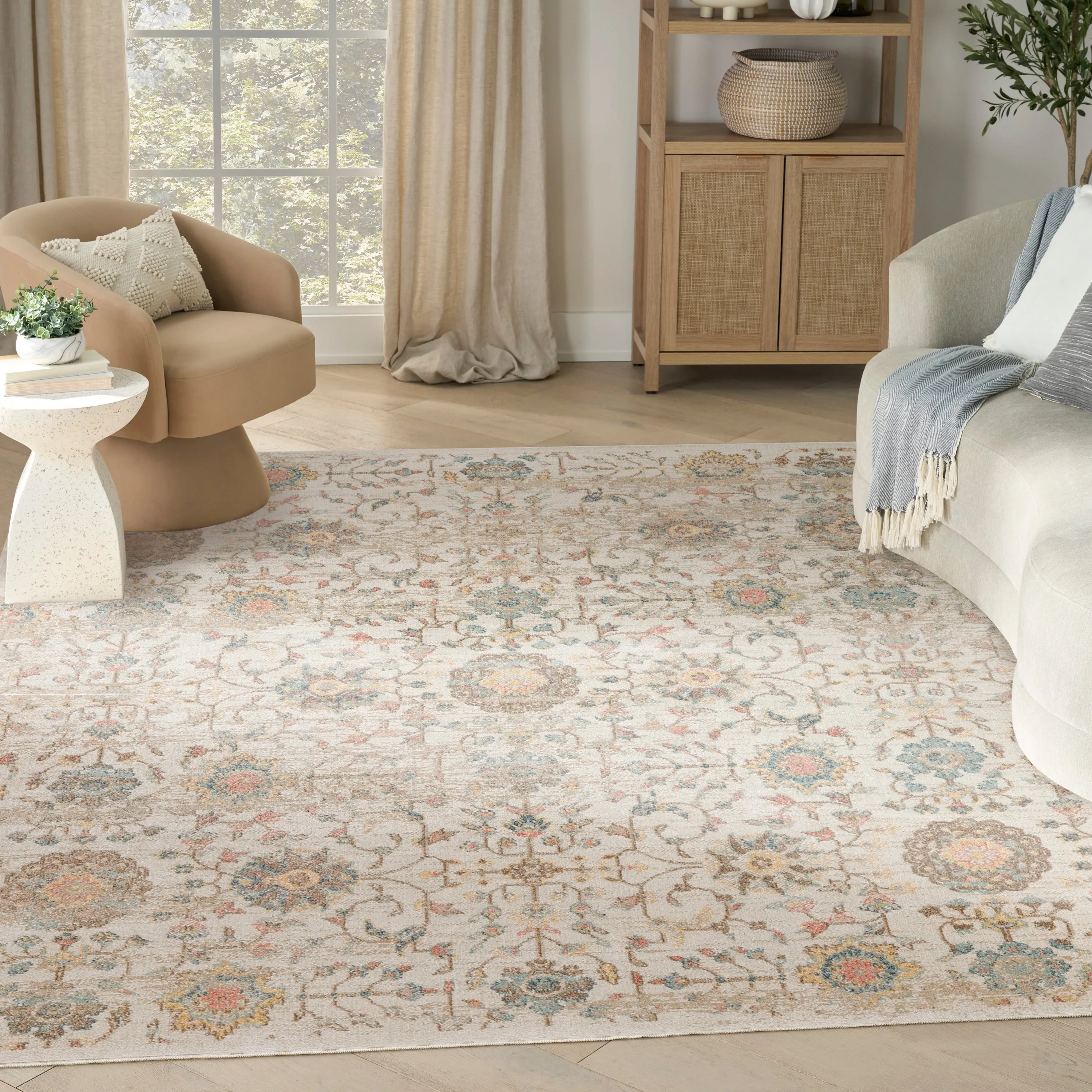 Nourison Washable Decor Indoor only Machine Washable Persian Floral Area Rug
