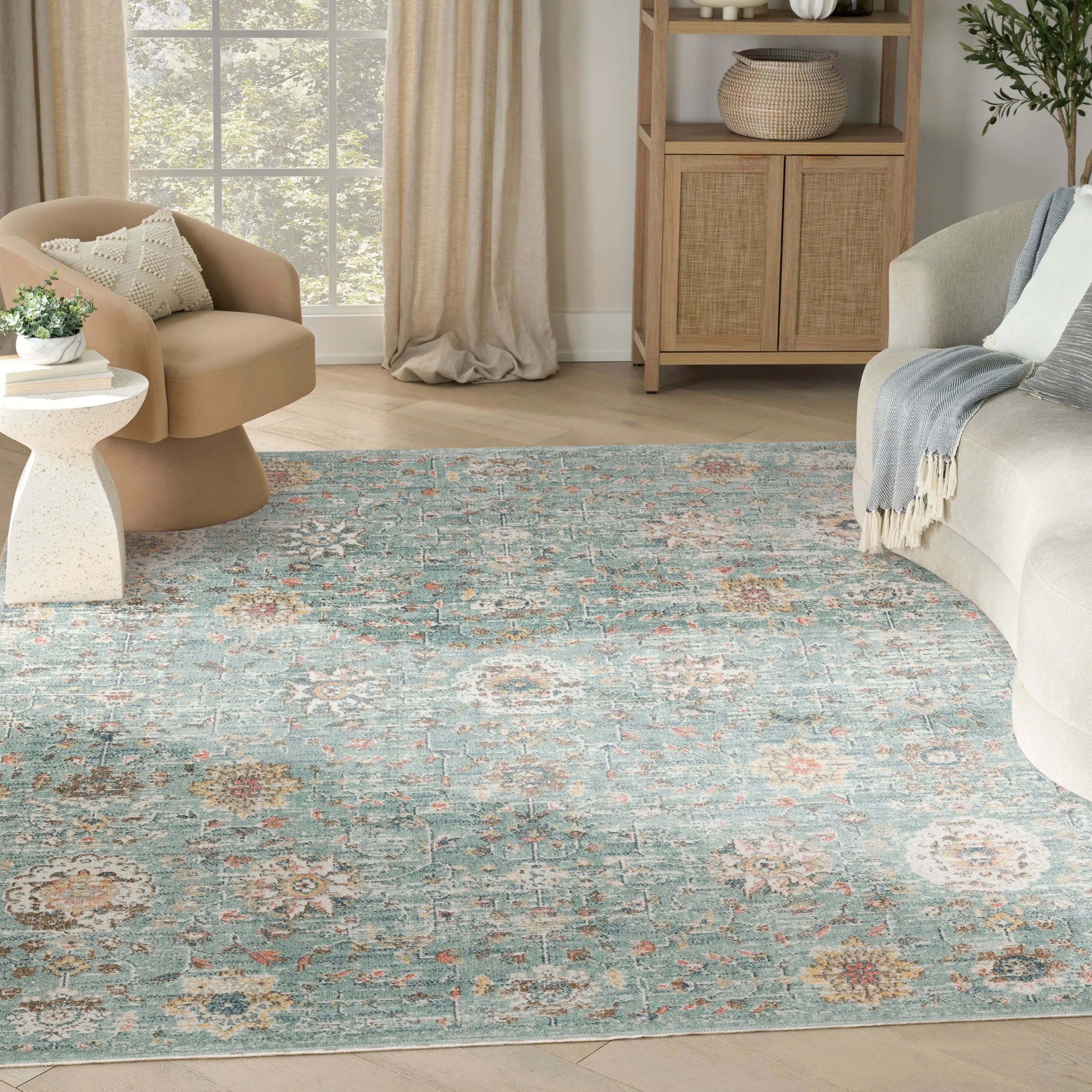 Nourison Washable Decor Indoor only Machine Washable Persian Floral Area Rug