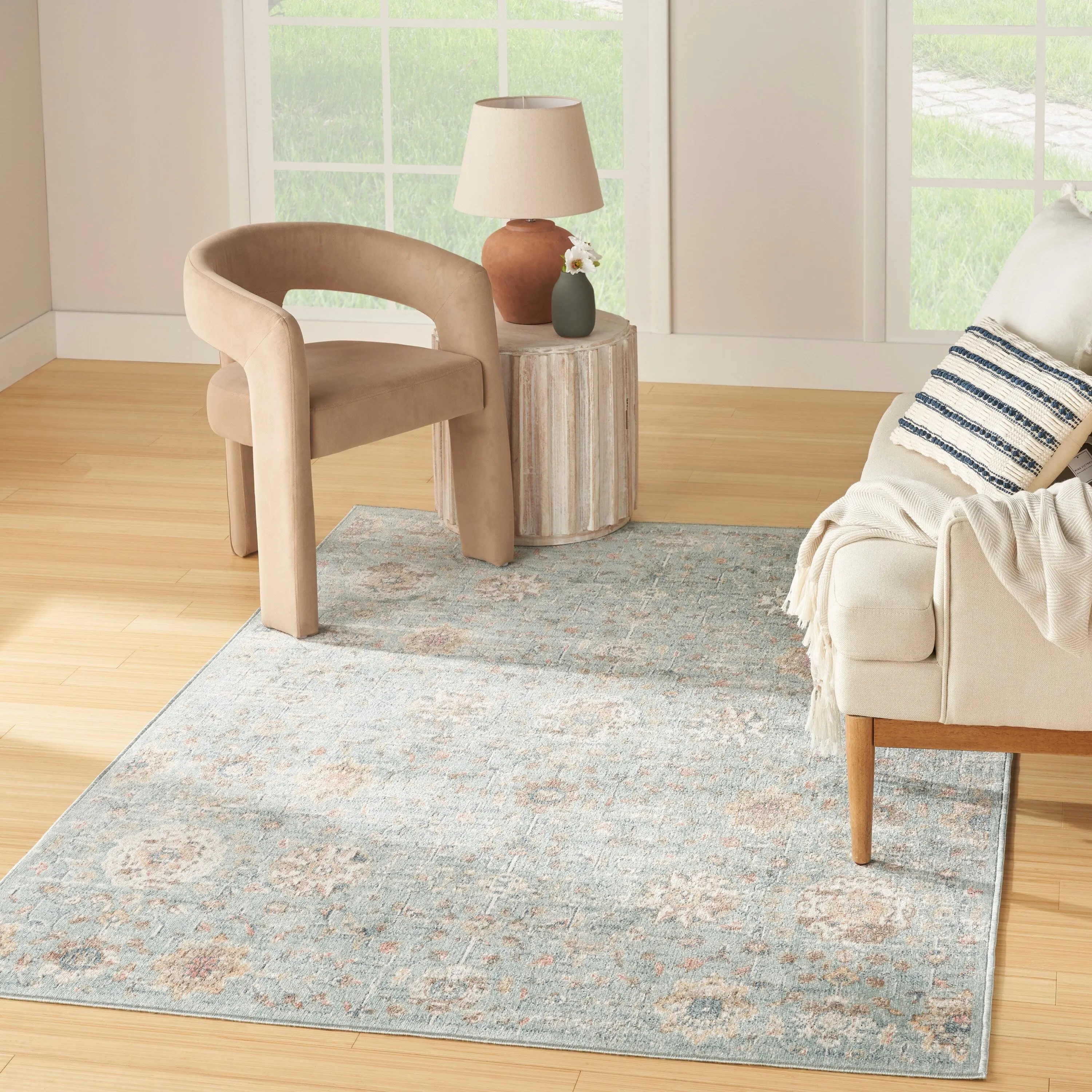 Nourison Washable Decor Indoor only Machine Washable Persian Floral Area Rug