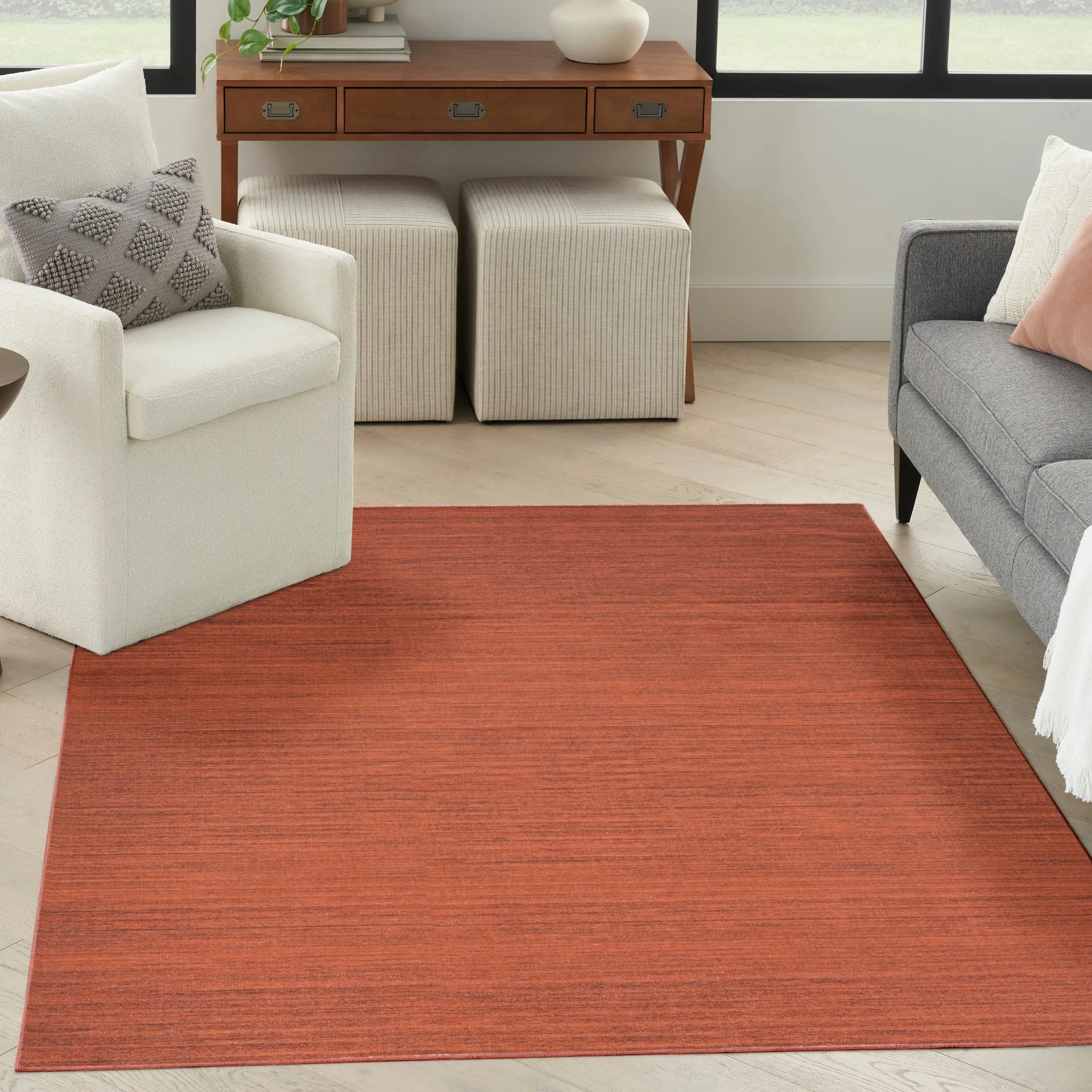 Nourison Washable Essentials Indoor Solid Area Rug