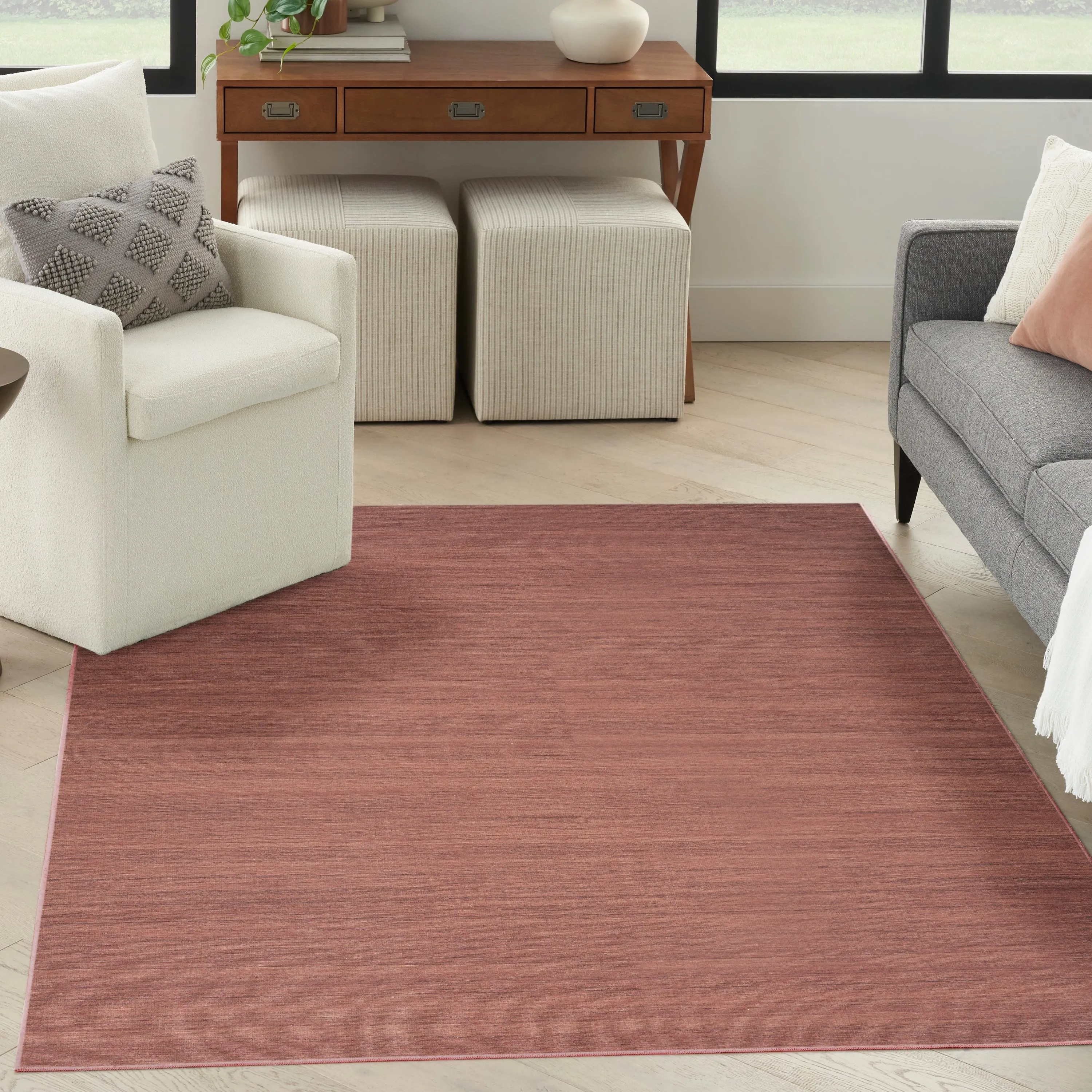 Nourison Washable Essentials Indoor Solid Area Rug