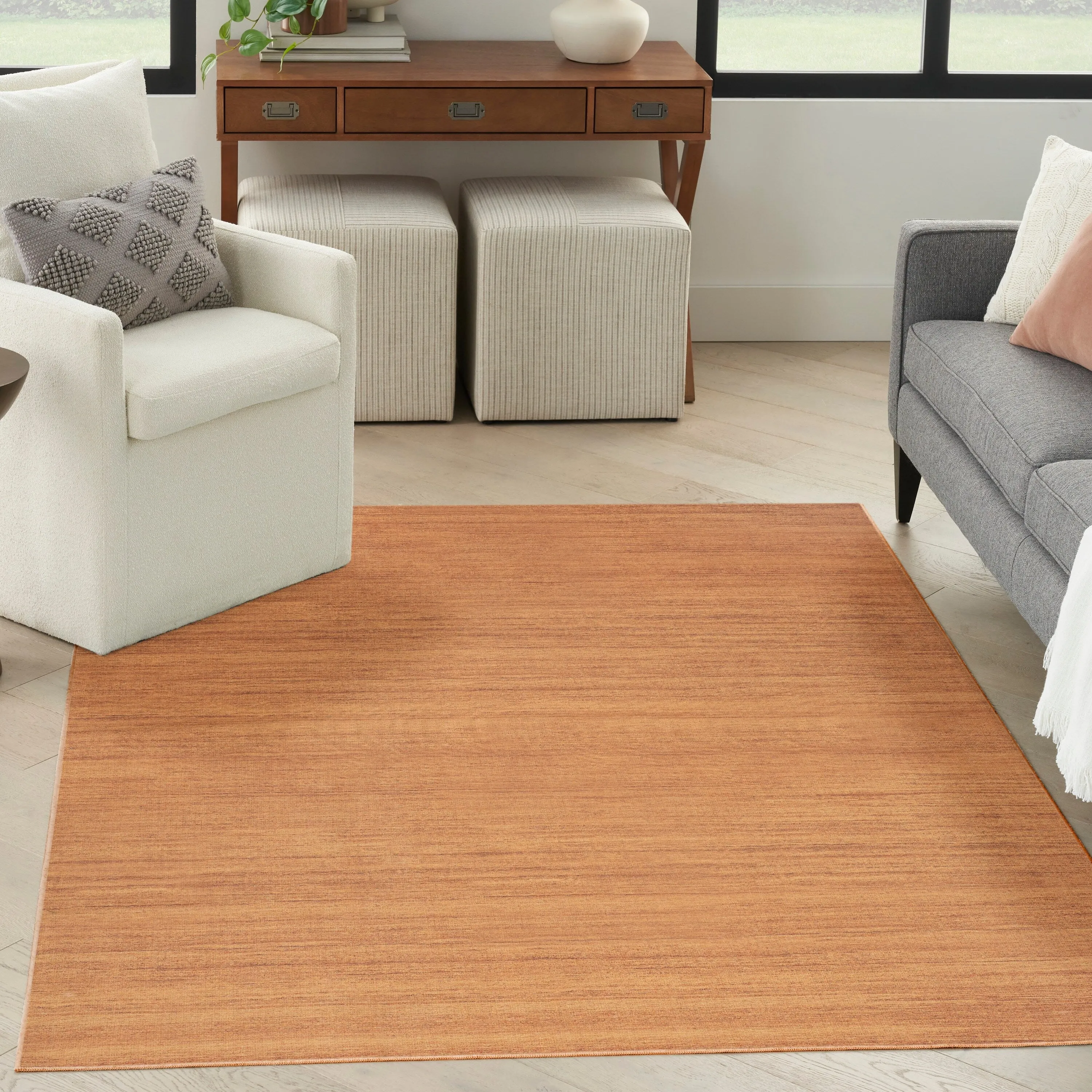 Nourison Washable Essentials Indoor Solid Area Rug