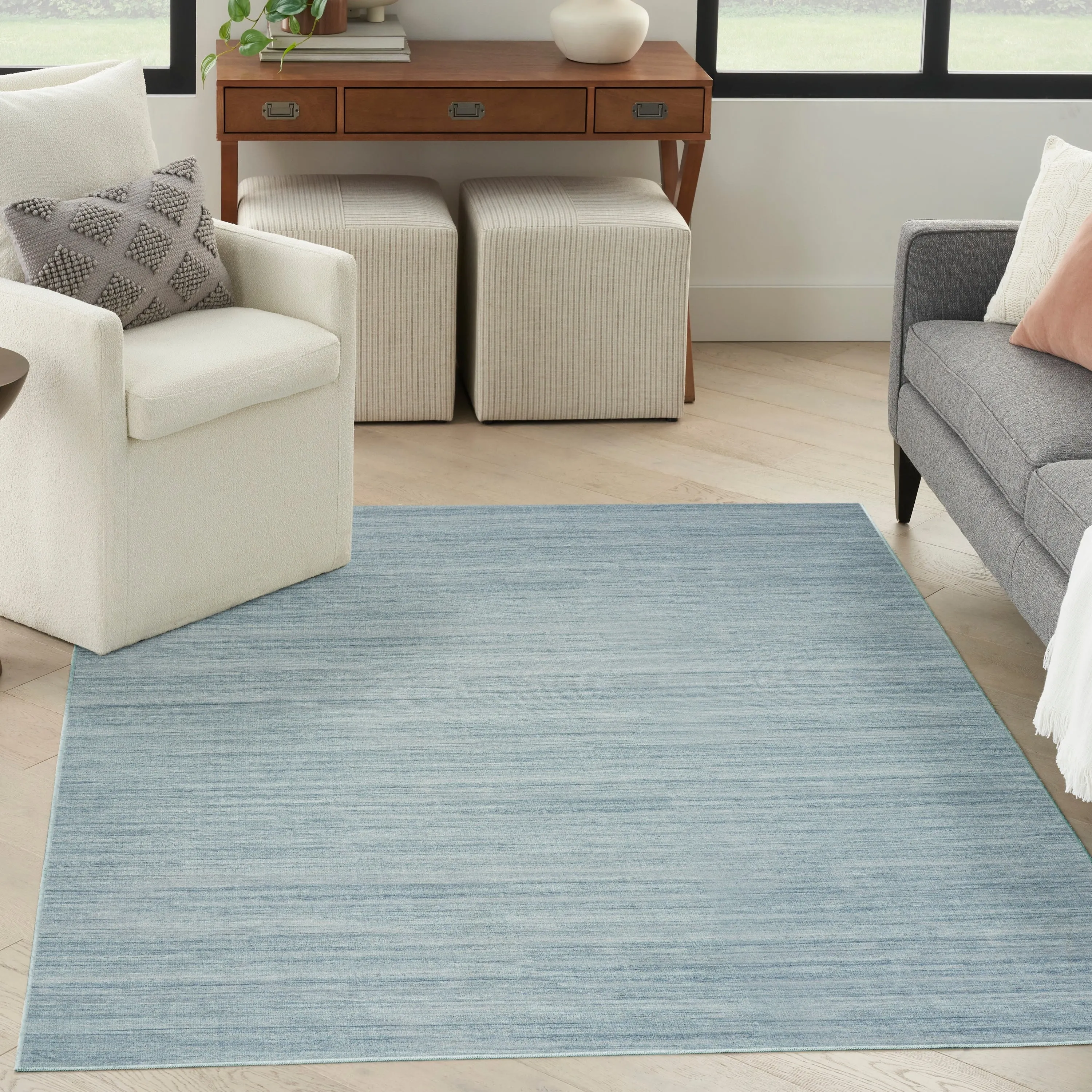 Nourison Washable Essentials Indoor Solid Area Rug
