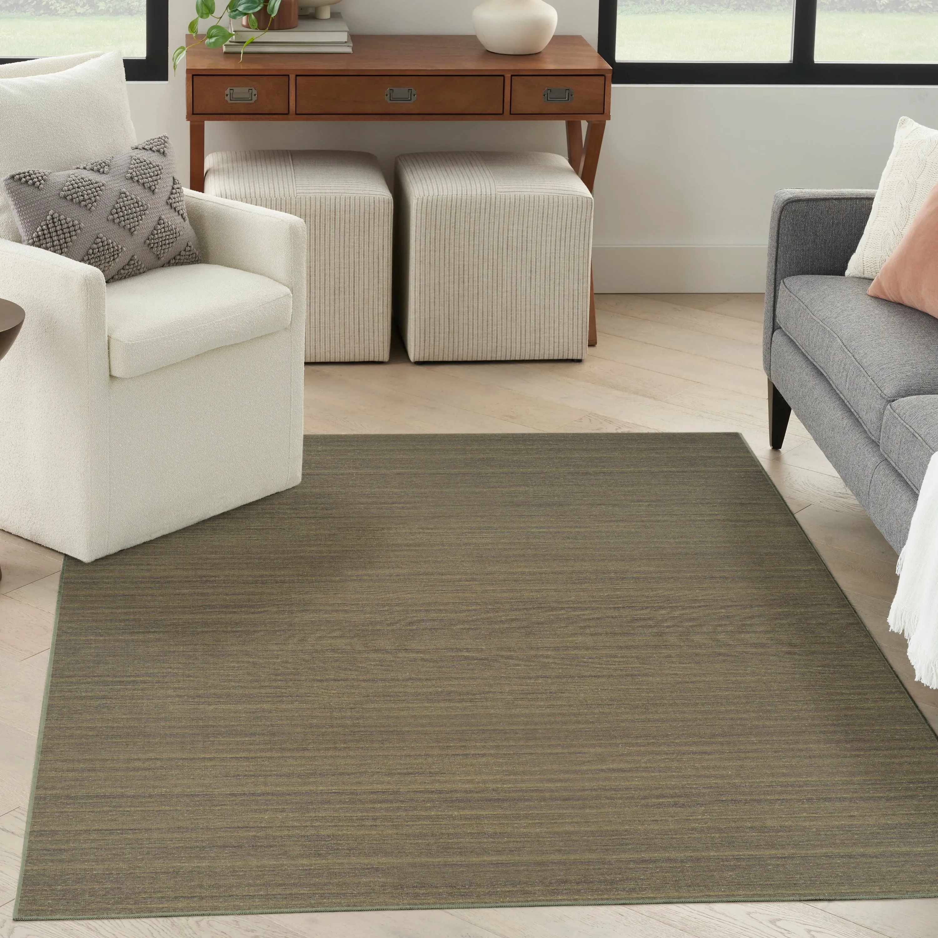 Nourison Washable Essentials Indoor Solid Area Rug