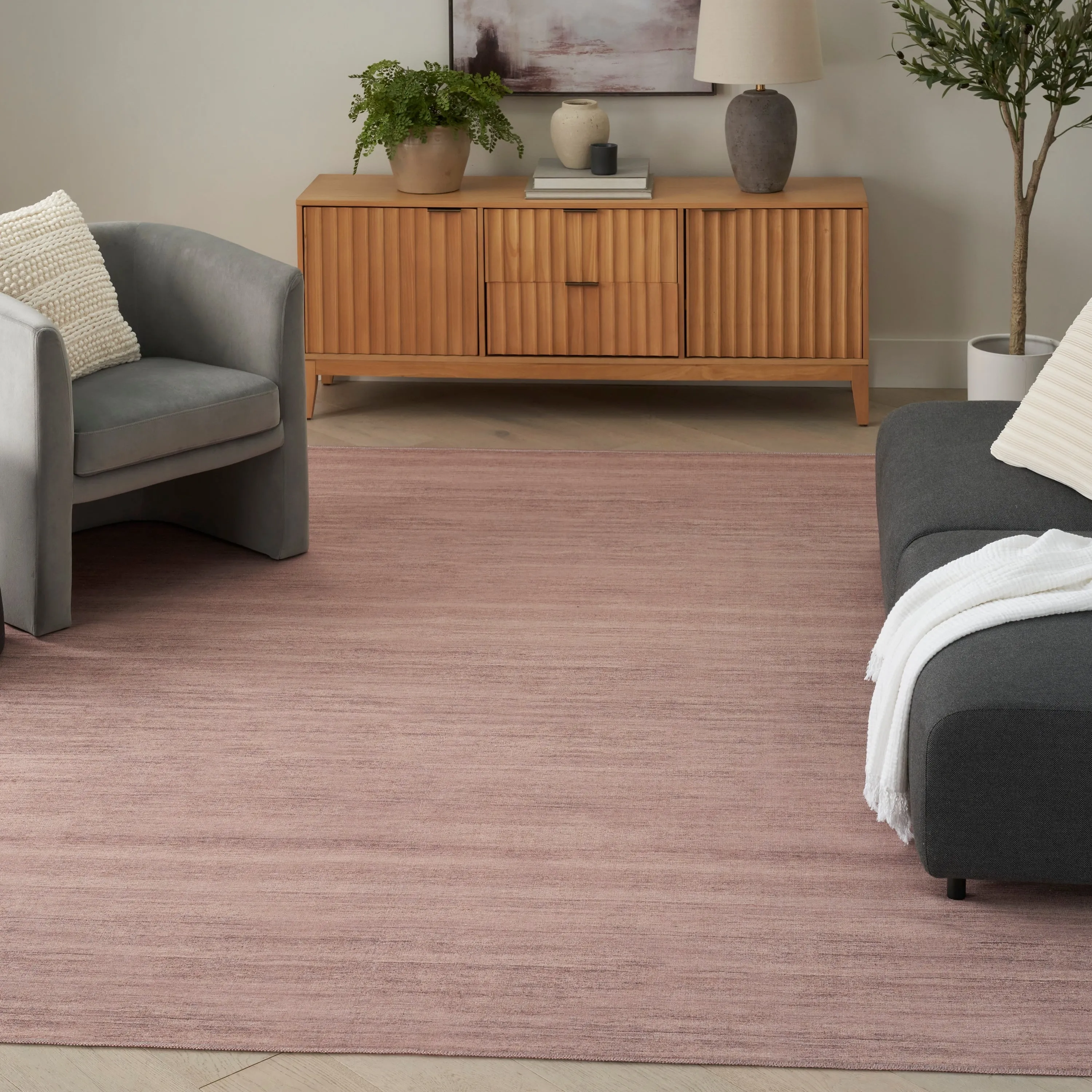 Nourison Washable Essentials Indoor Solid Area Rug