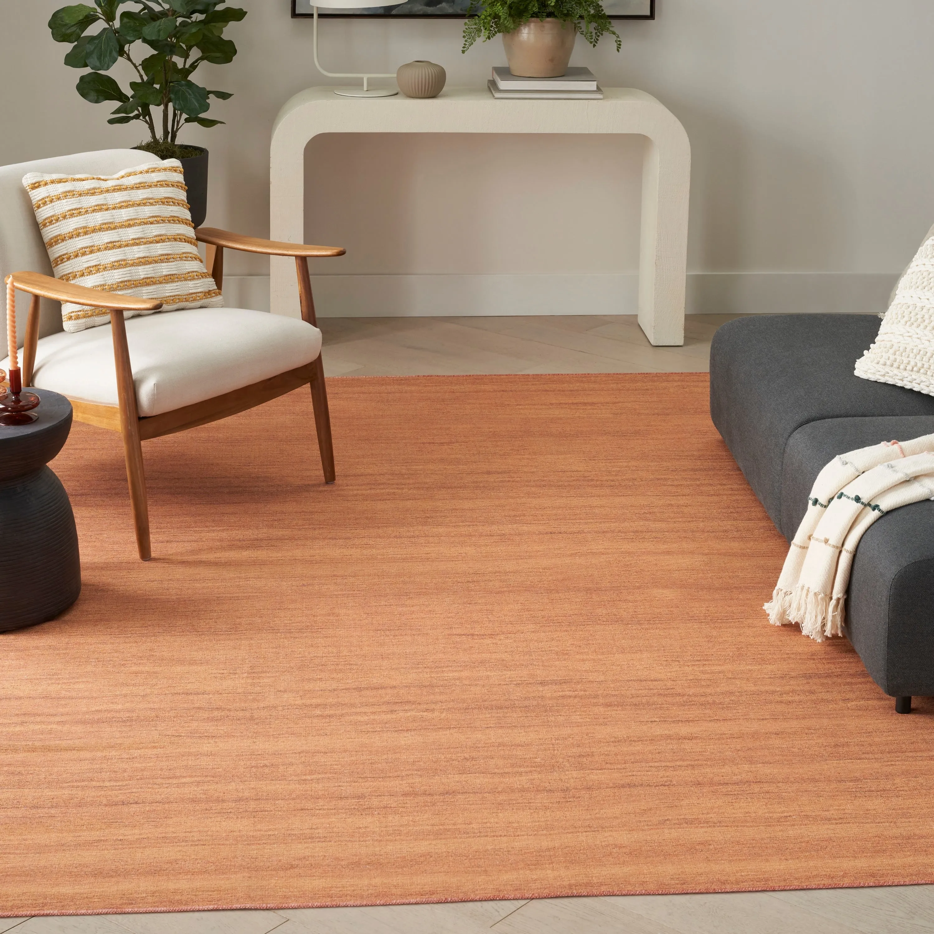 Nourison Washable Essentials Indoor Solid Area Rug