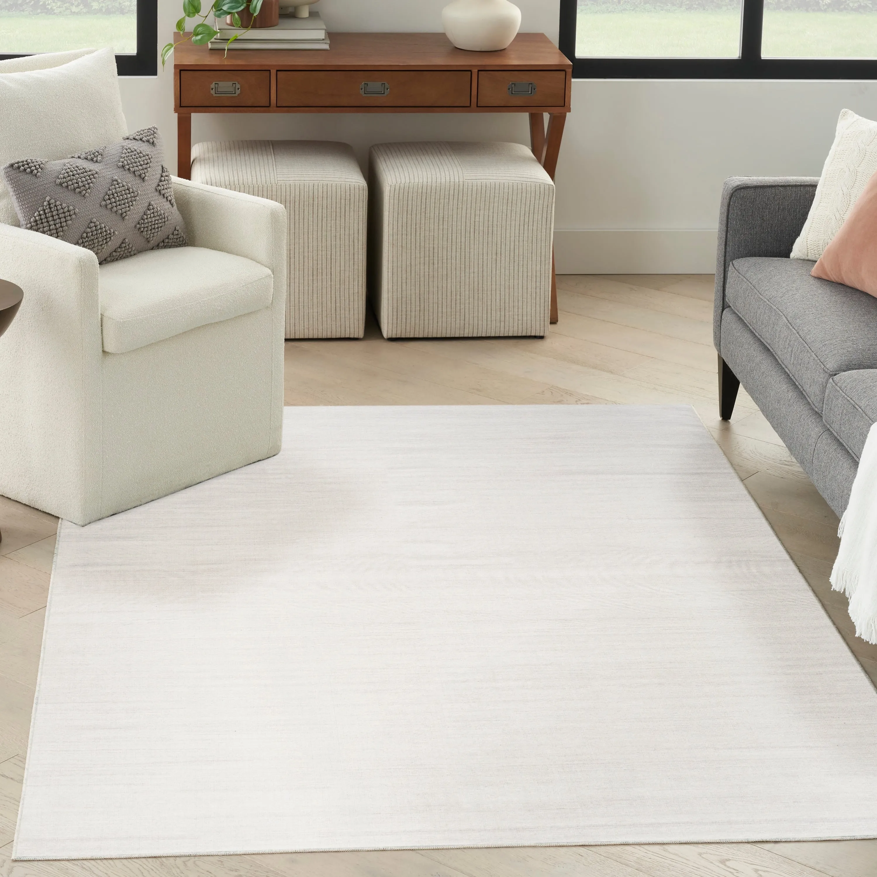Nourison Washable Essentials Indoor Solid Area Rug