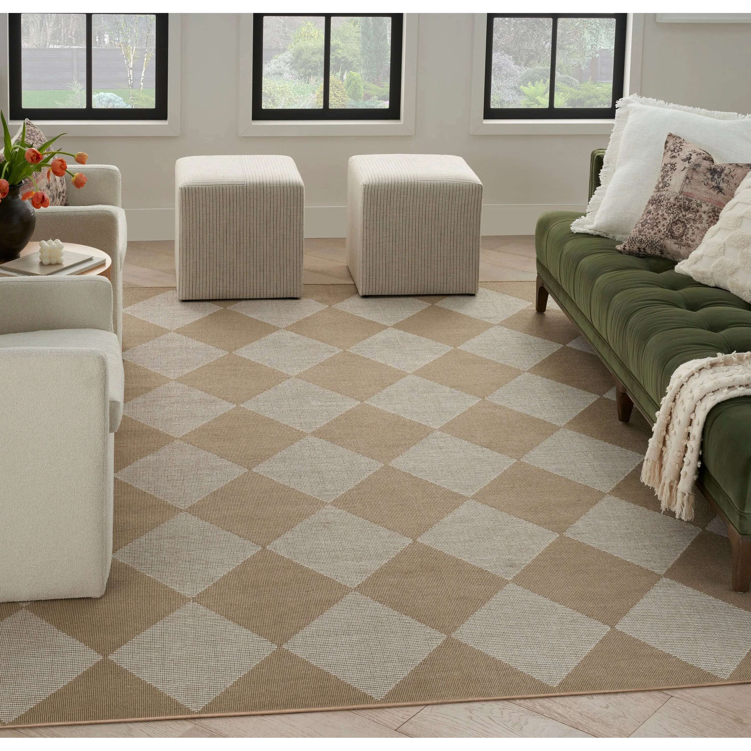 Nourison Washable Modern Jute Indoor Geometric Area Rug