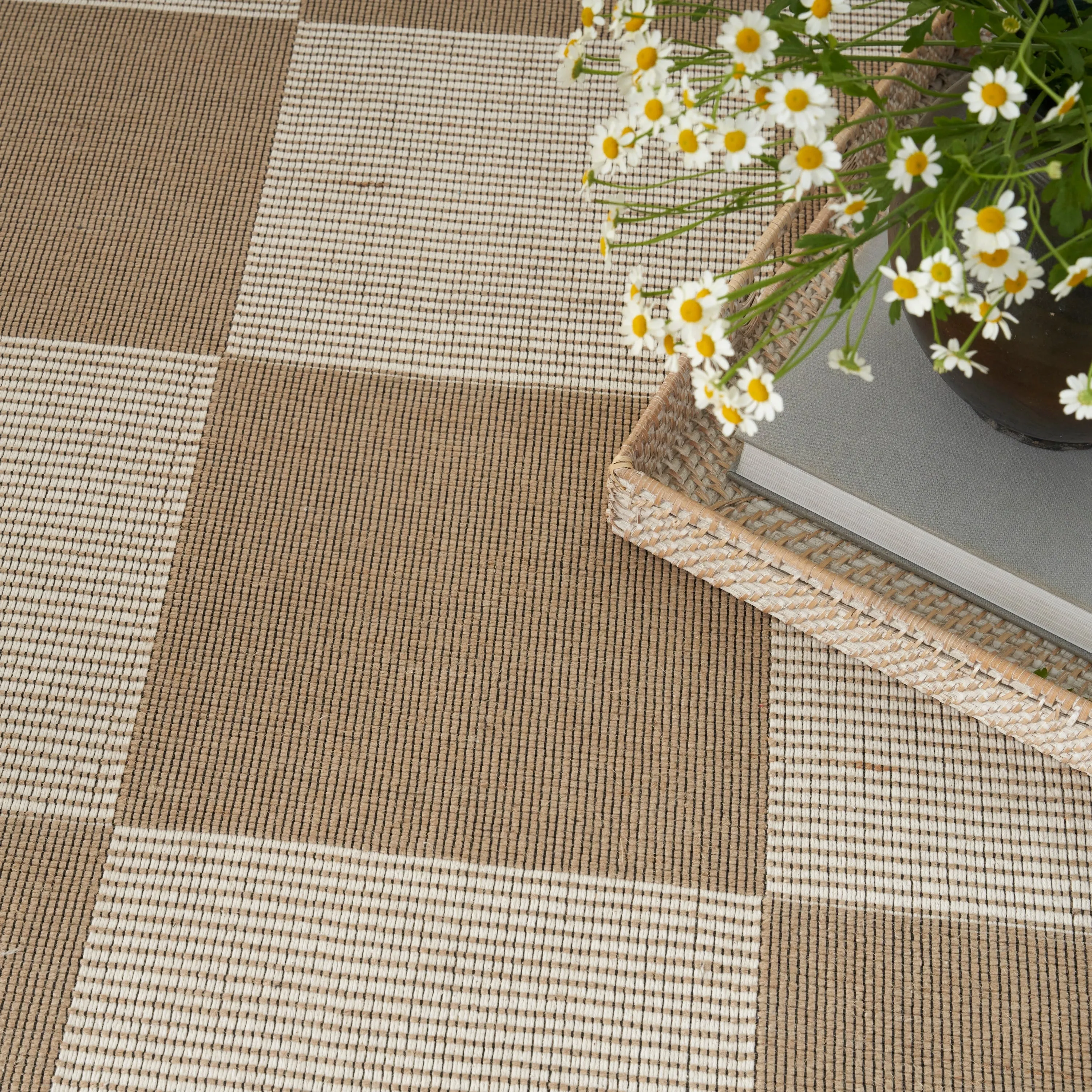 Nourison Washable Modern Jute Indoor Geometric Area Rug