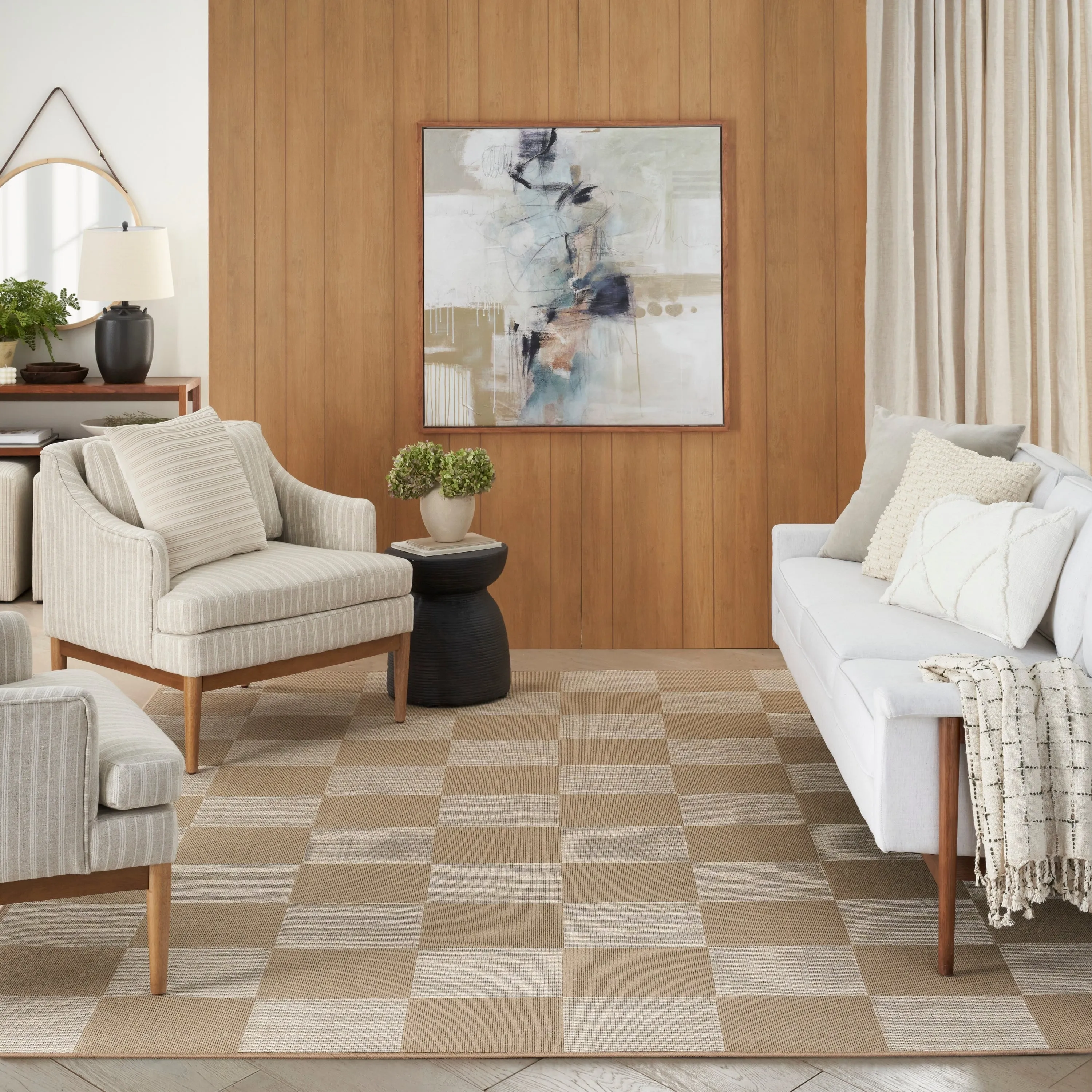 Nourison Washable Modern Jute Indoor Geometric Area Rug