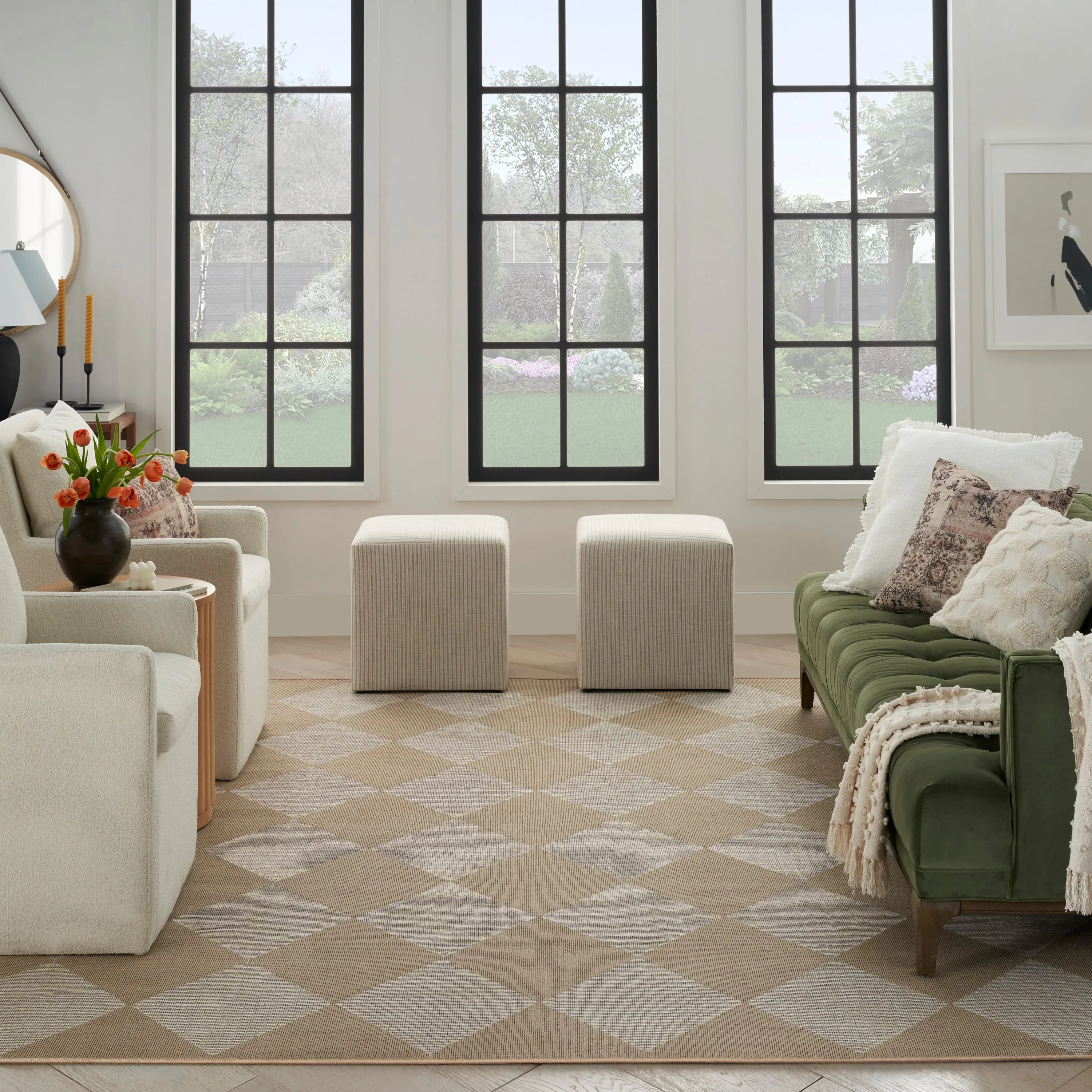 Nourison Washable Modern Jute Indoor Geometric Area Rug