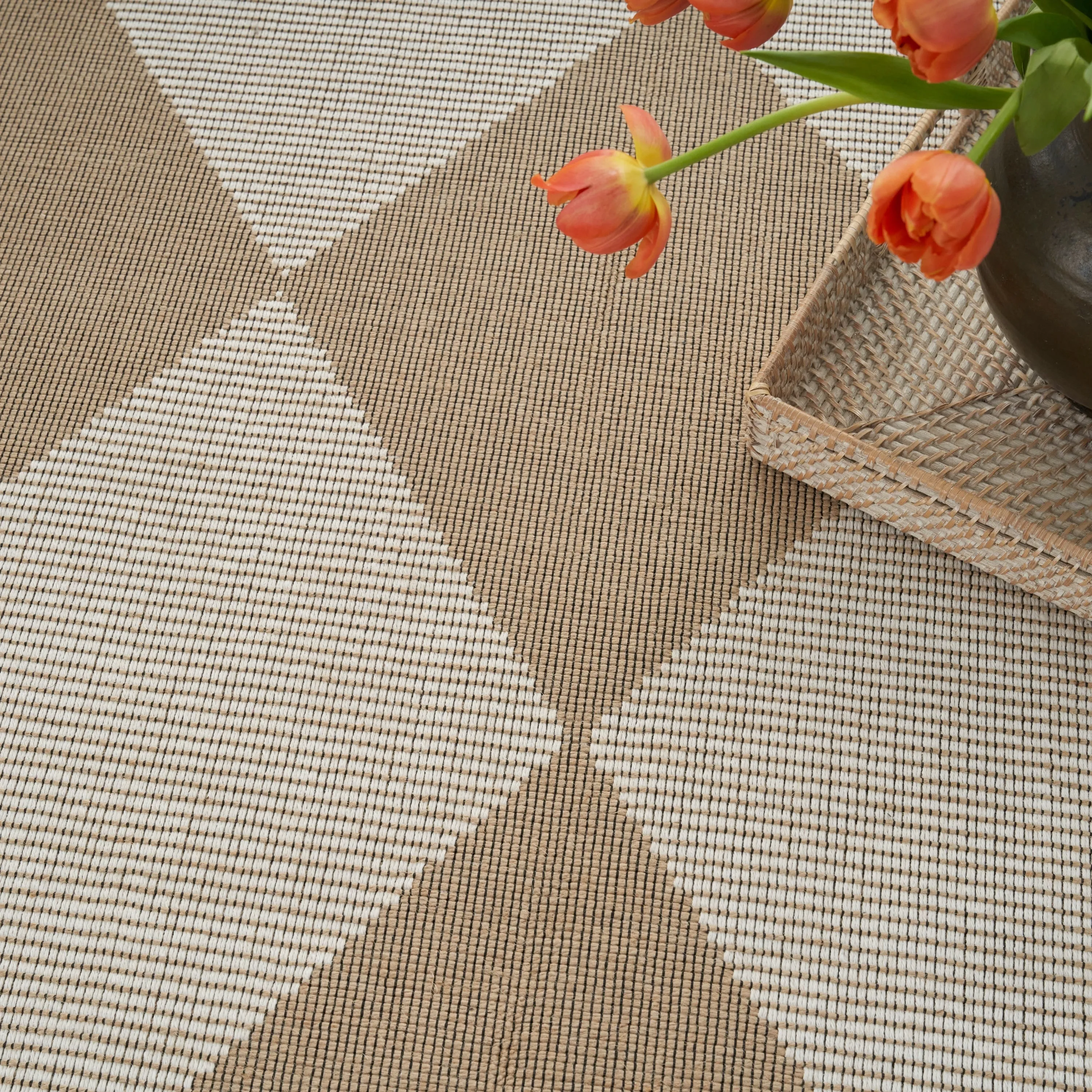 Nourison Washable Modern Jute Indoor Geometric Area Rug