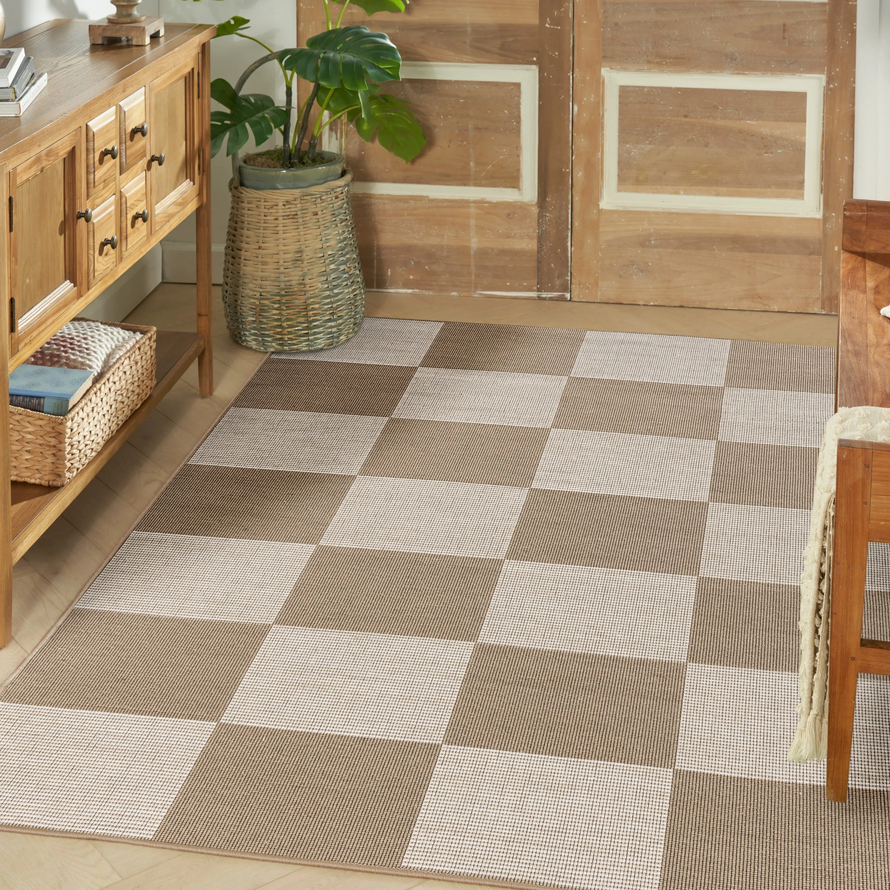 Nourison Washable Modern Jute Indoor Geometric Area Rug