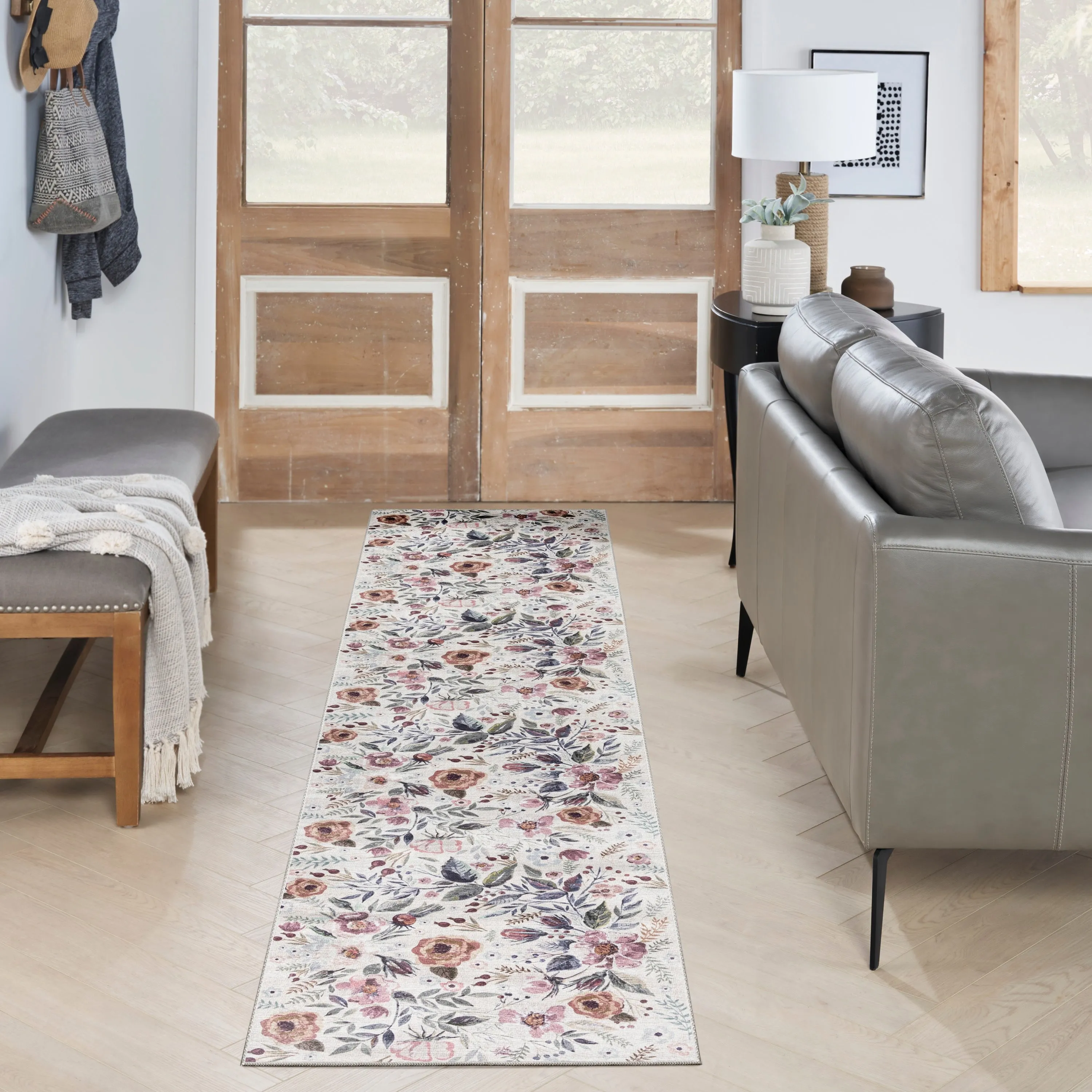Nourison Washables Indoor Multicolored Floral Area Rug