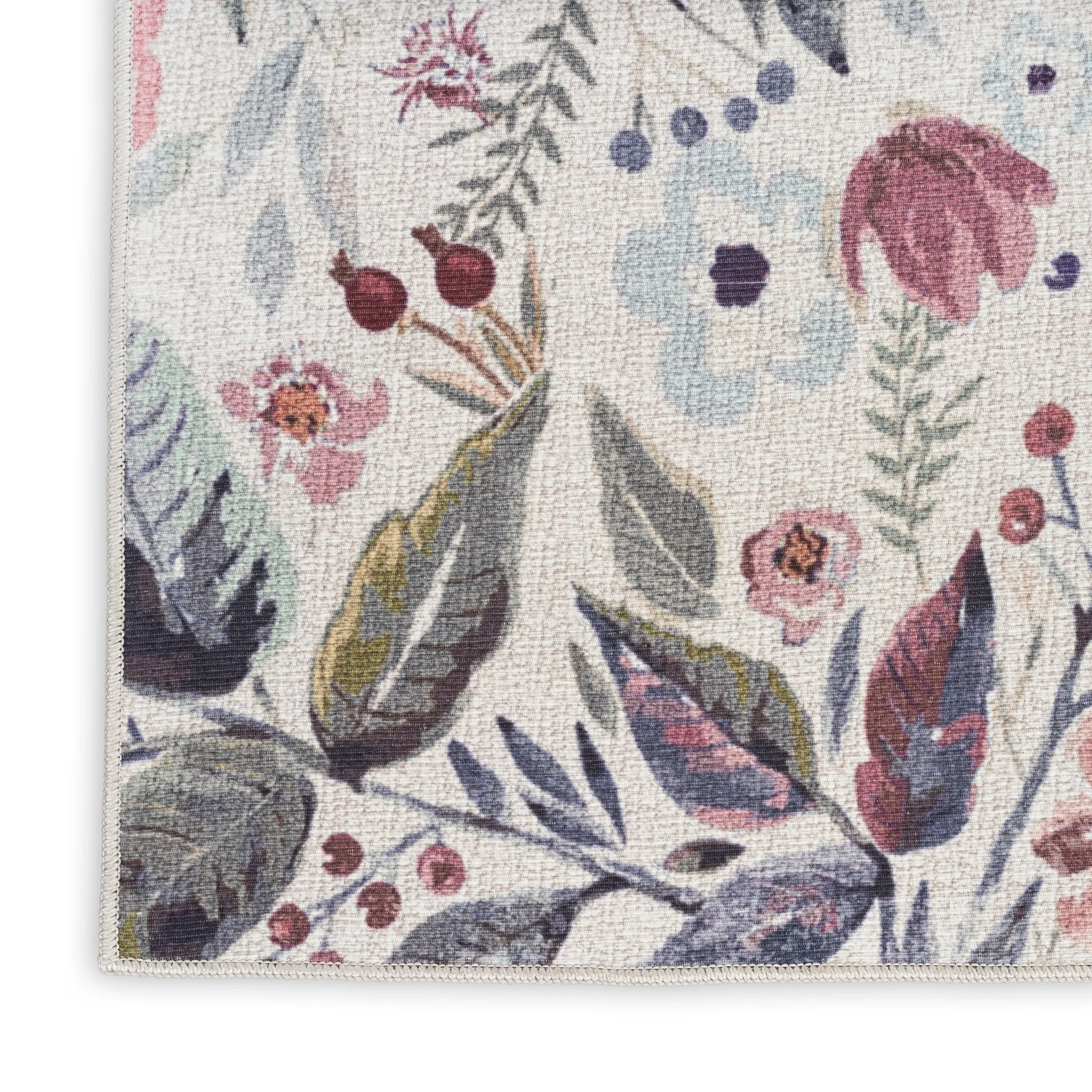 Nourison Washables Indoor Multicolored Floral Area Rug