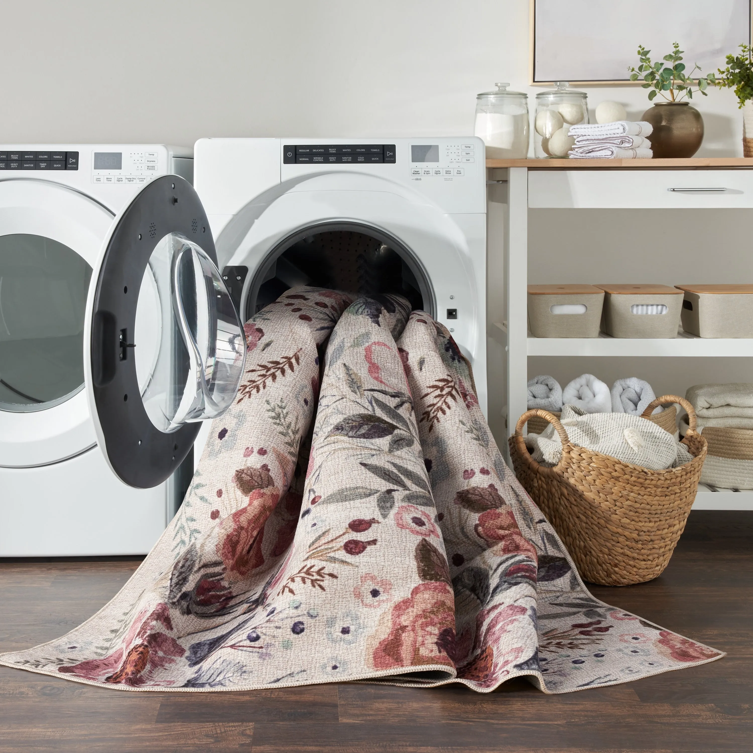 Nourison Washables Indoor Multicolored Floral Area Rug