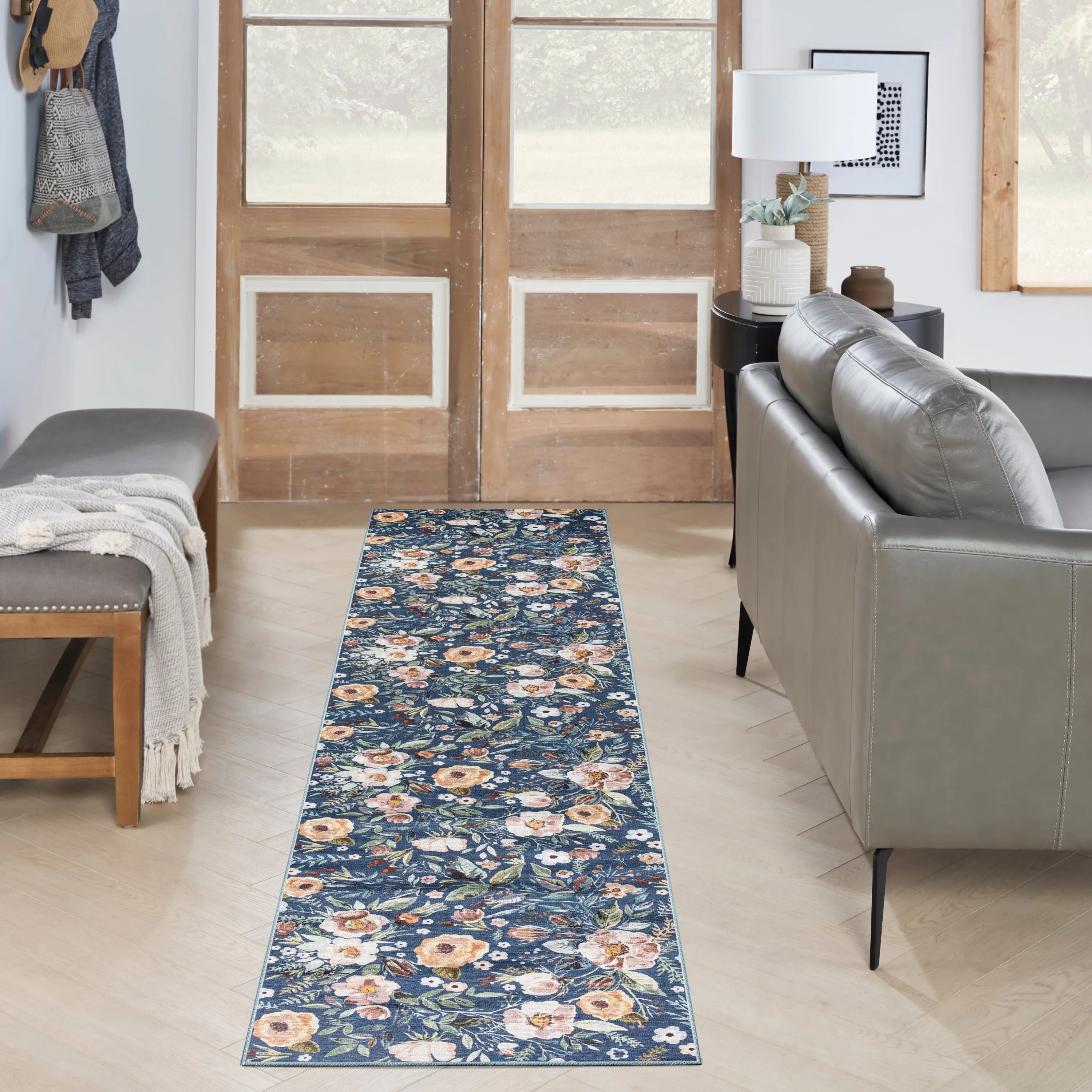 Nourison Washables Indoor Multicolored Floral Area Rug