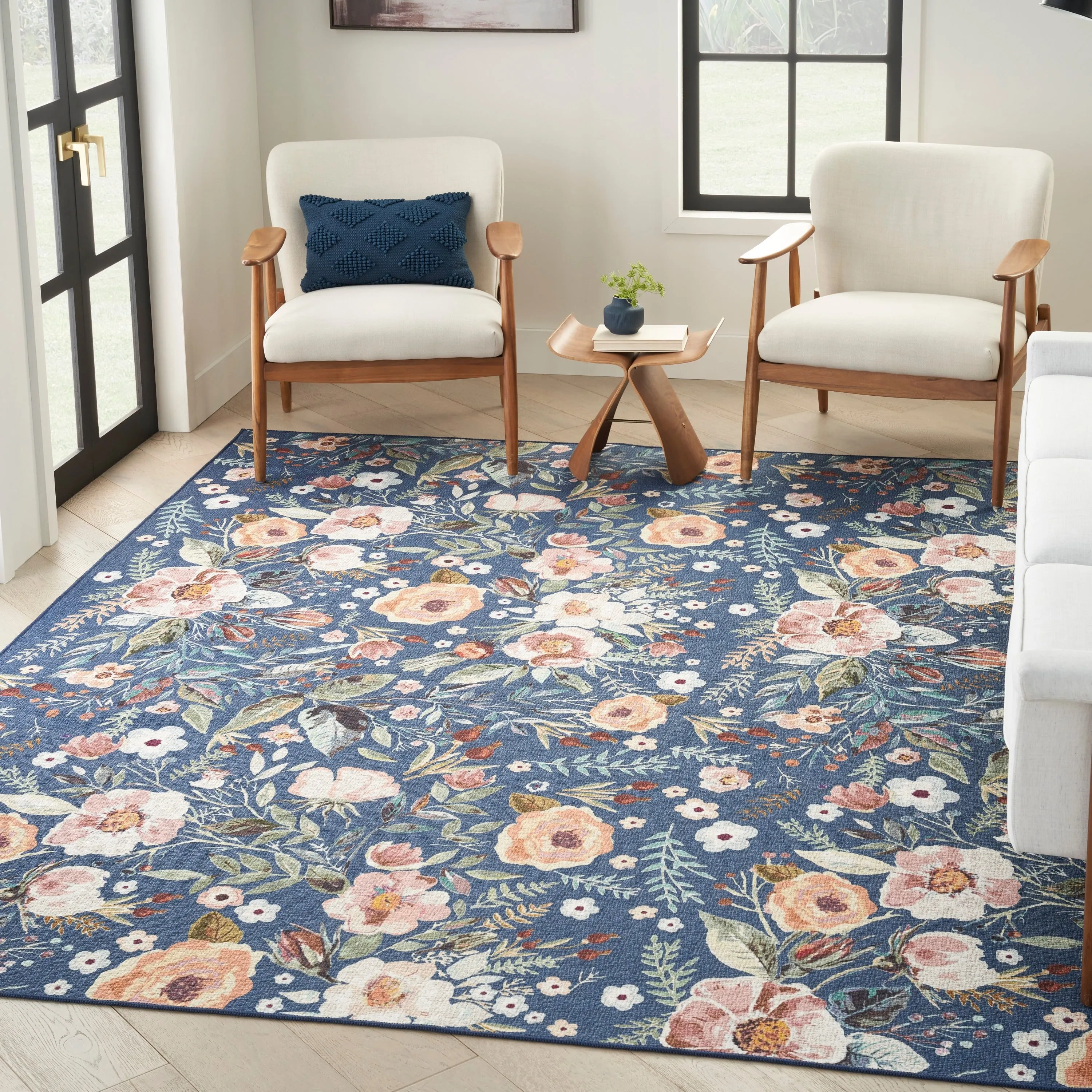 Nourison Washables Indoor Multicolored Floral Area Rug