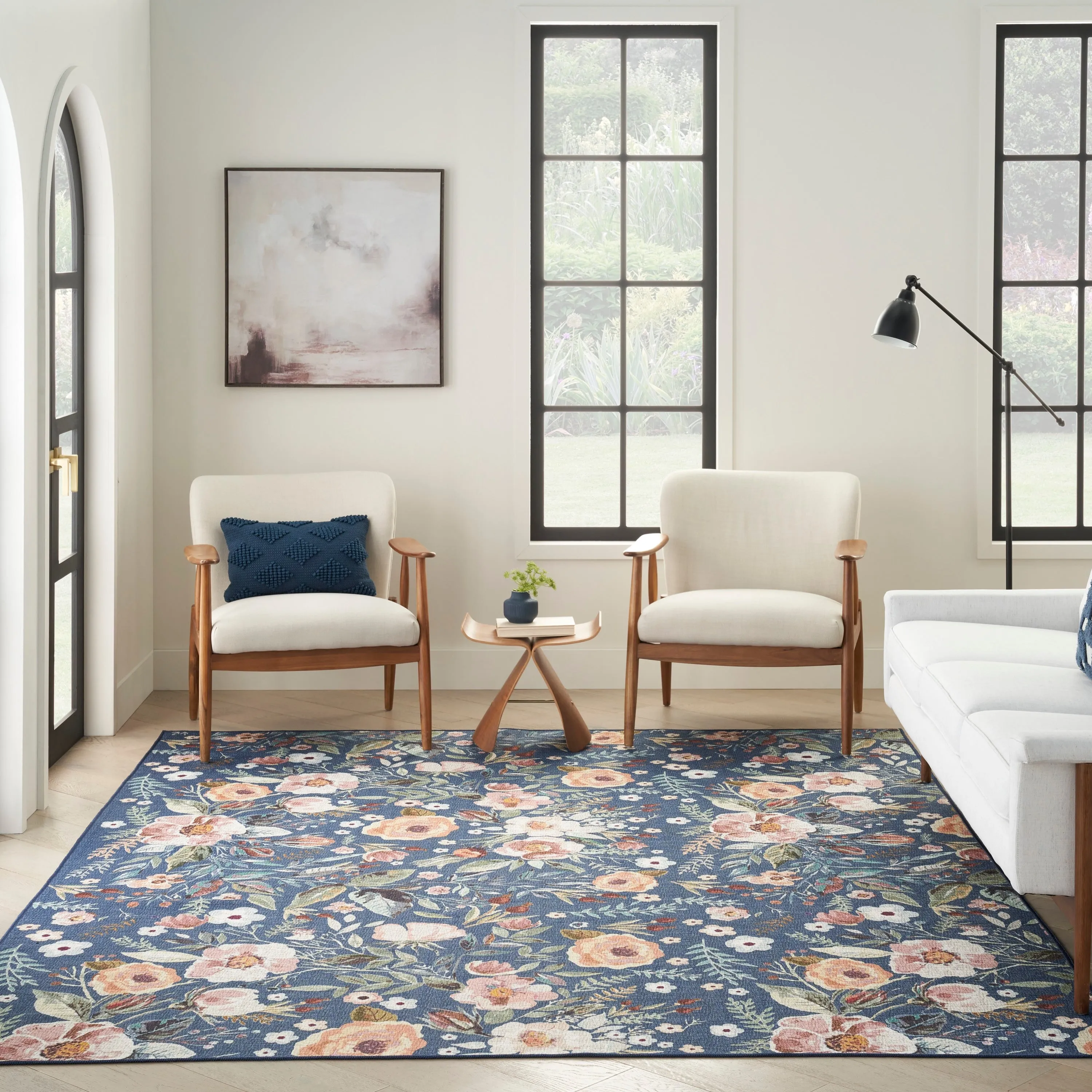 Nourison Washables Indoor Multicolored Floral Area Rug