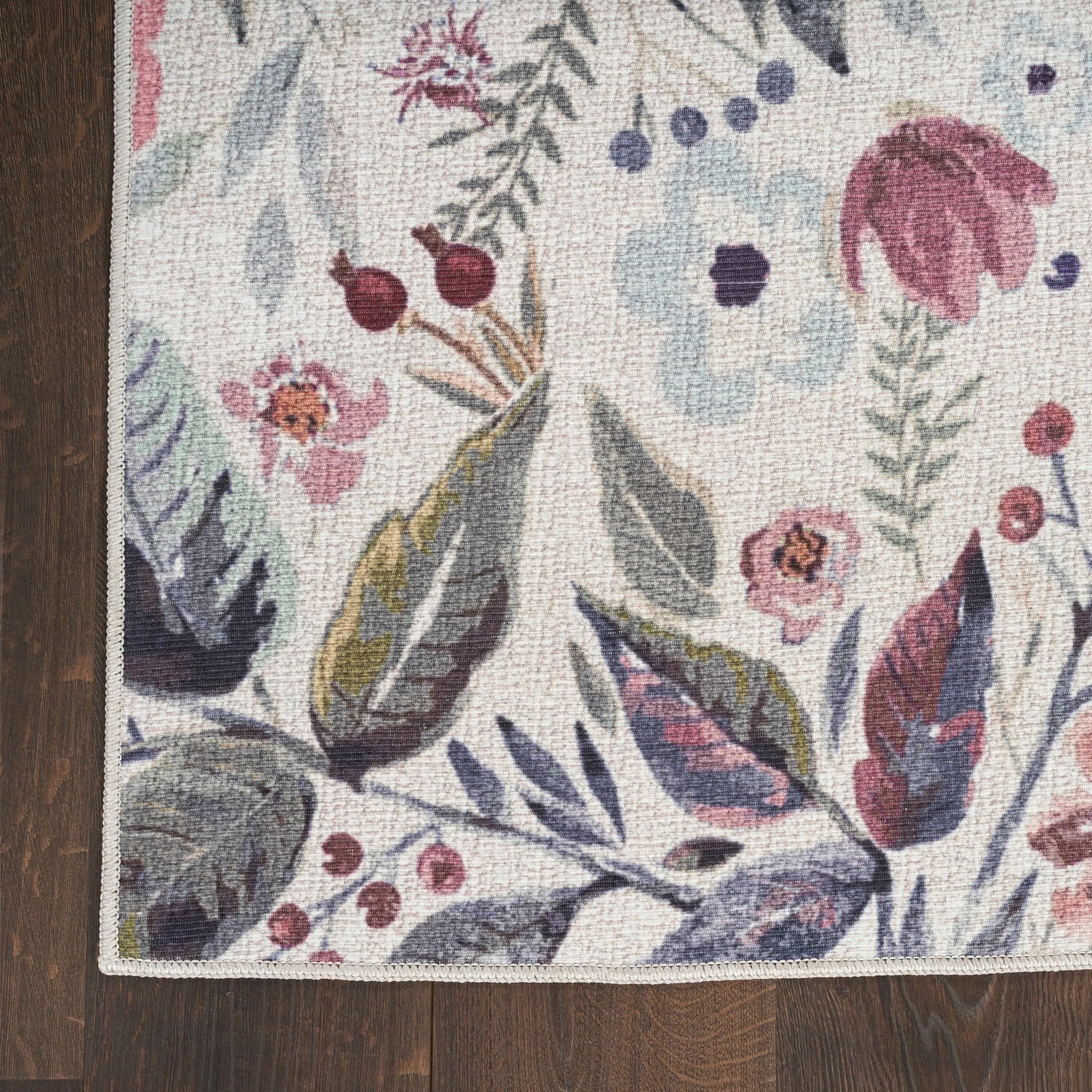 Nourison Washables Indoor Multicolored Floral Area Rug