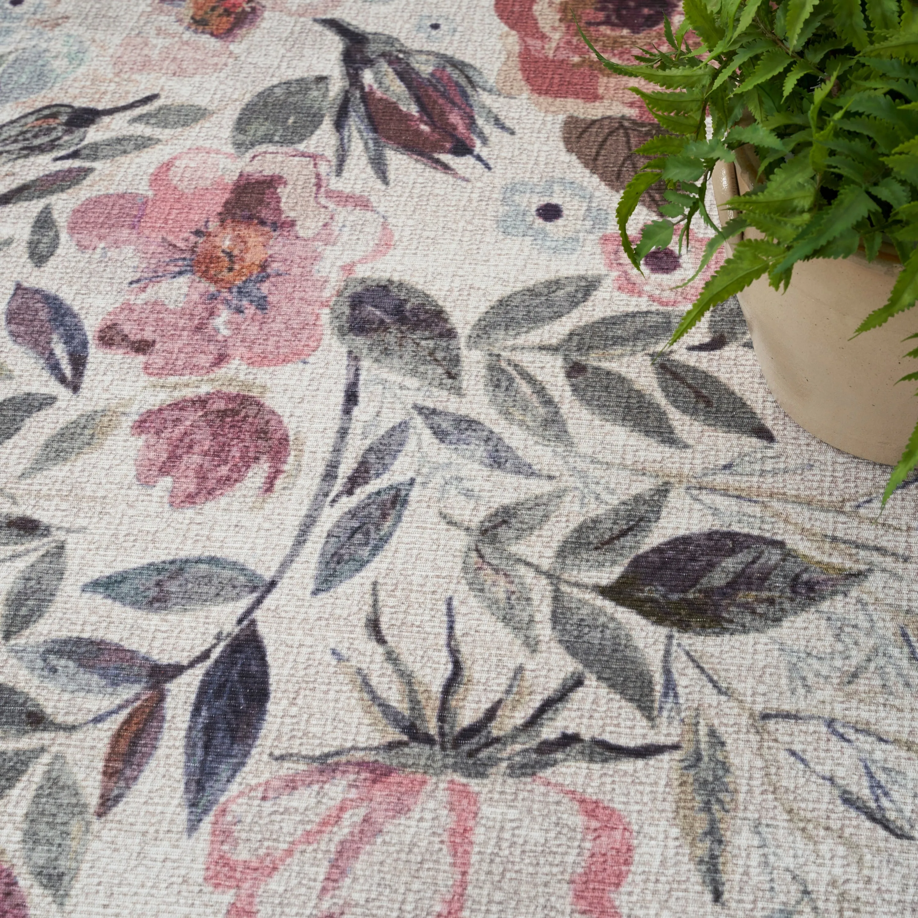 Nourison Washables Indoor Multicolored Floral Area Rug