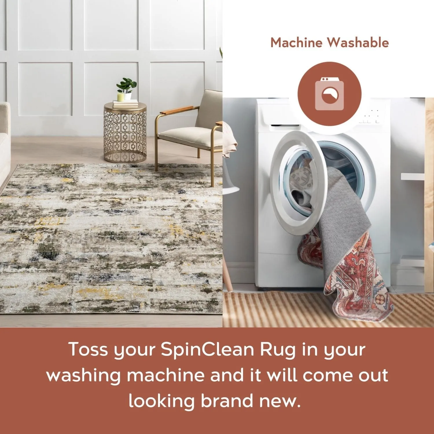 Nuloom Aaliyah SpinClean Casual Abstract Machine Washable Area Rug