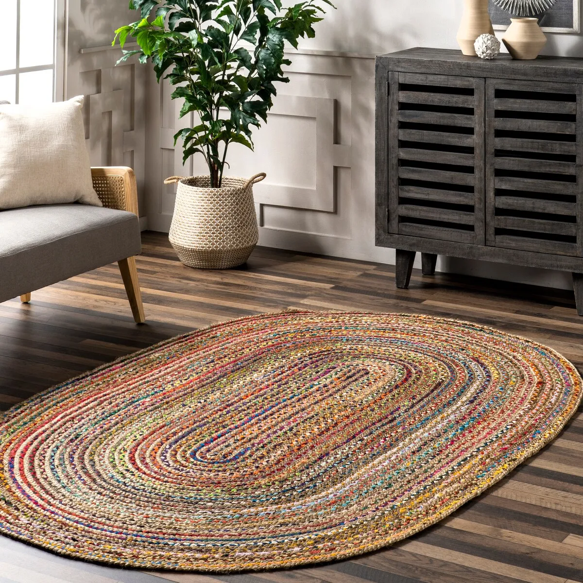 Nuloom Aleen Bohemian Cotton/Jute Area Rug