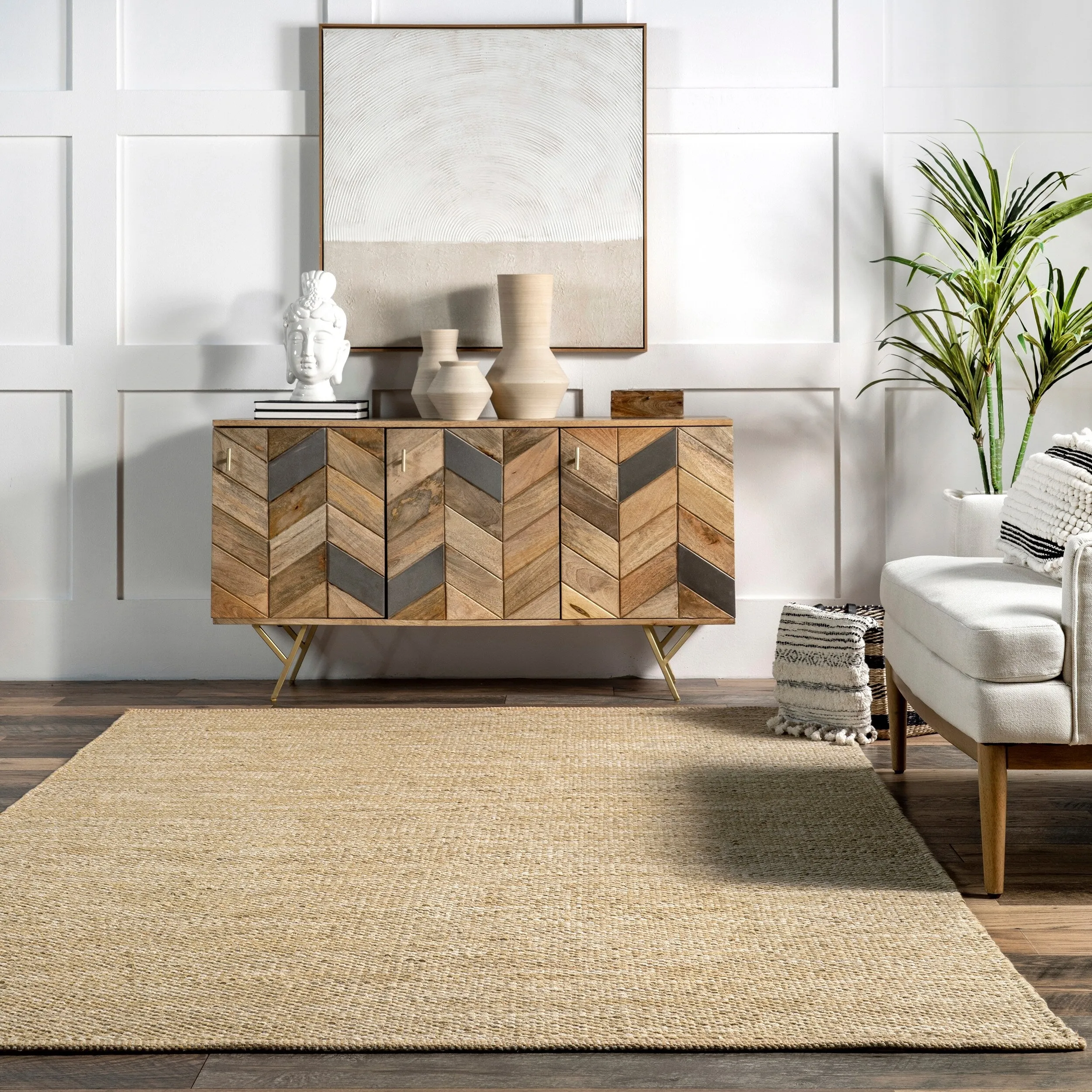 Nuloom Alessi Solid Farmhouse Cotton Area Rug