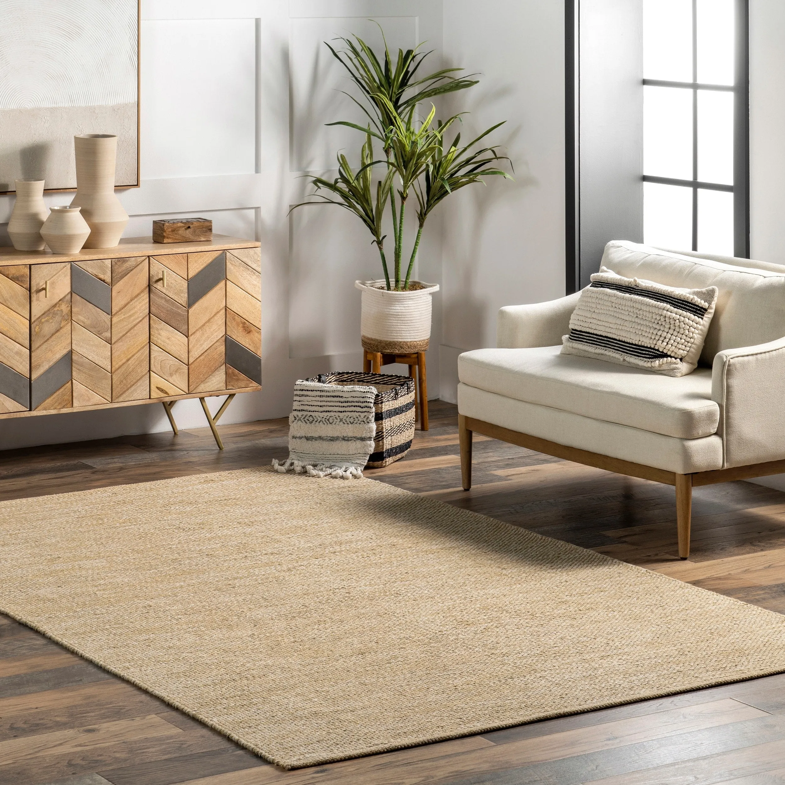 Nuloom Alessi Solid Farmhouse Cotton Area Rug
