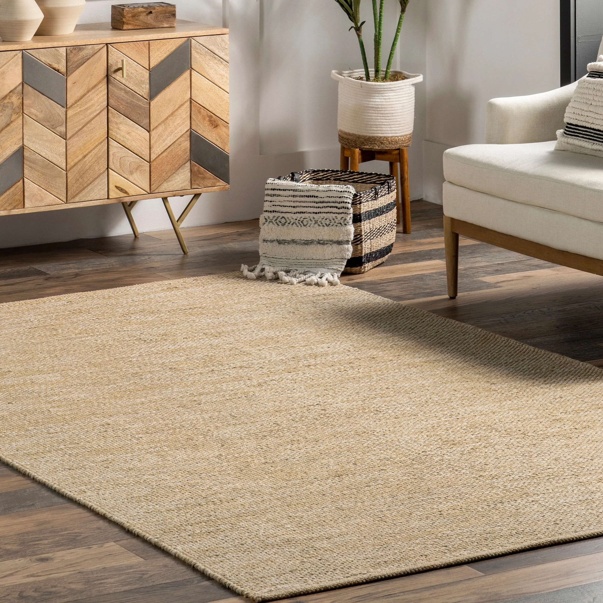 Nuloom Alessi Solid Farmhouse Cotton Area Rug