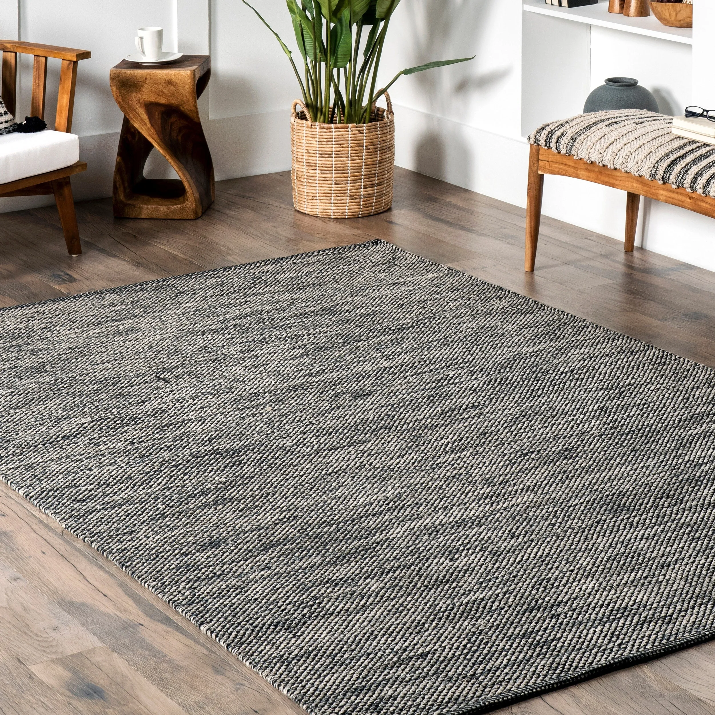 Nuloom Alessi Solid Farmhouse Cotton Area Rug